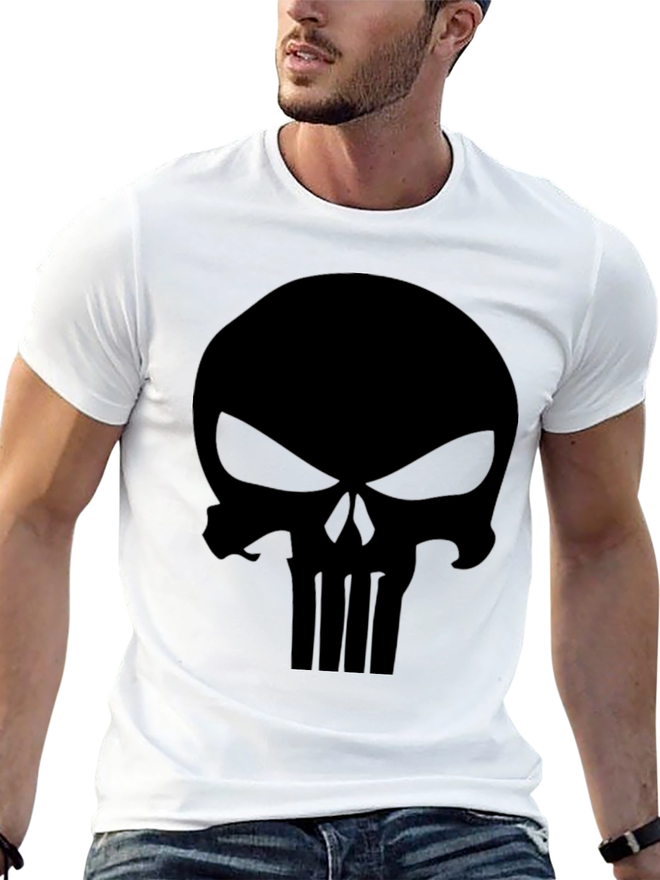 Punisher Skull Graphic T-Shirt - Mens Black Tee