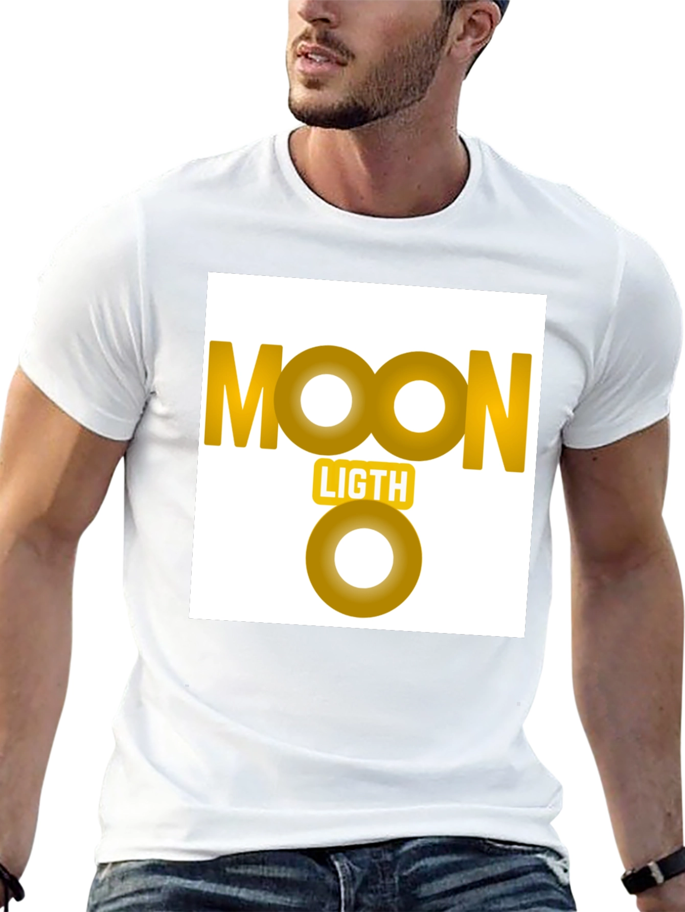 Moonlight Graphic Tee - Black Cotton Casual