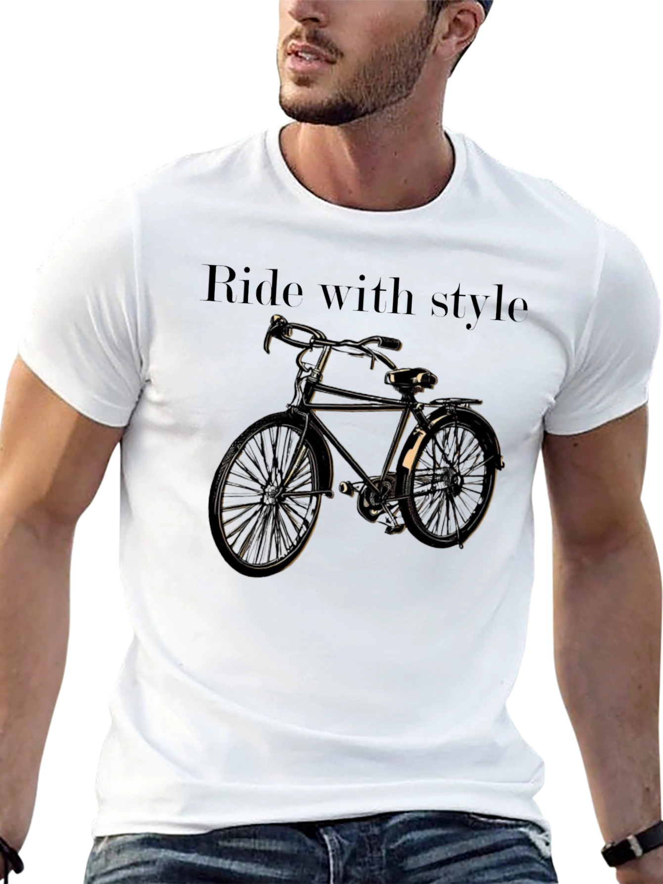 Ride with Style Black Graphic T-Shirt