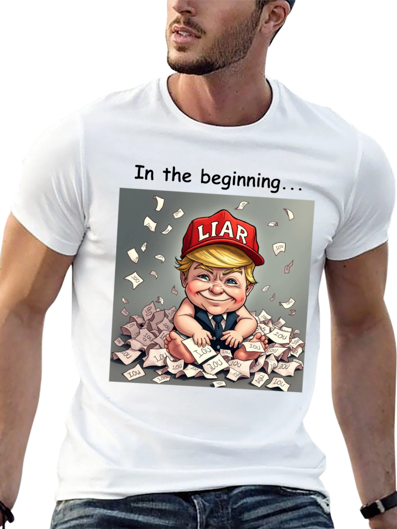 Political Humor T-Shirt: Baby Trump Liar Design