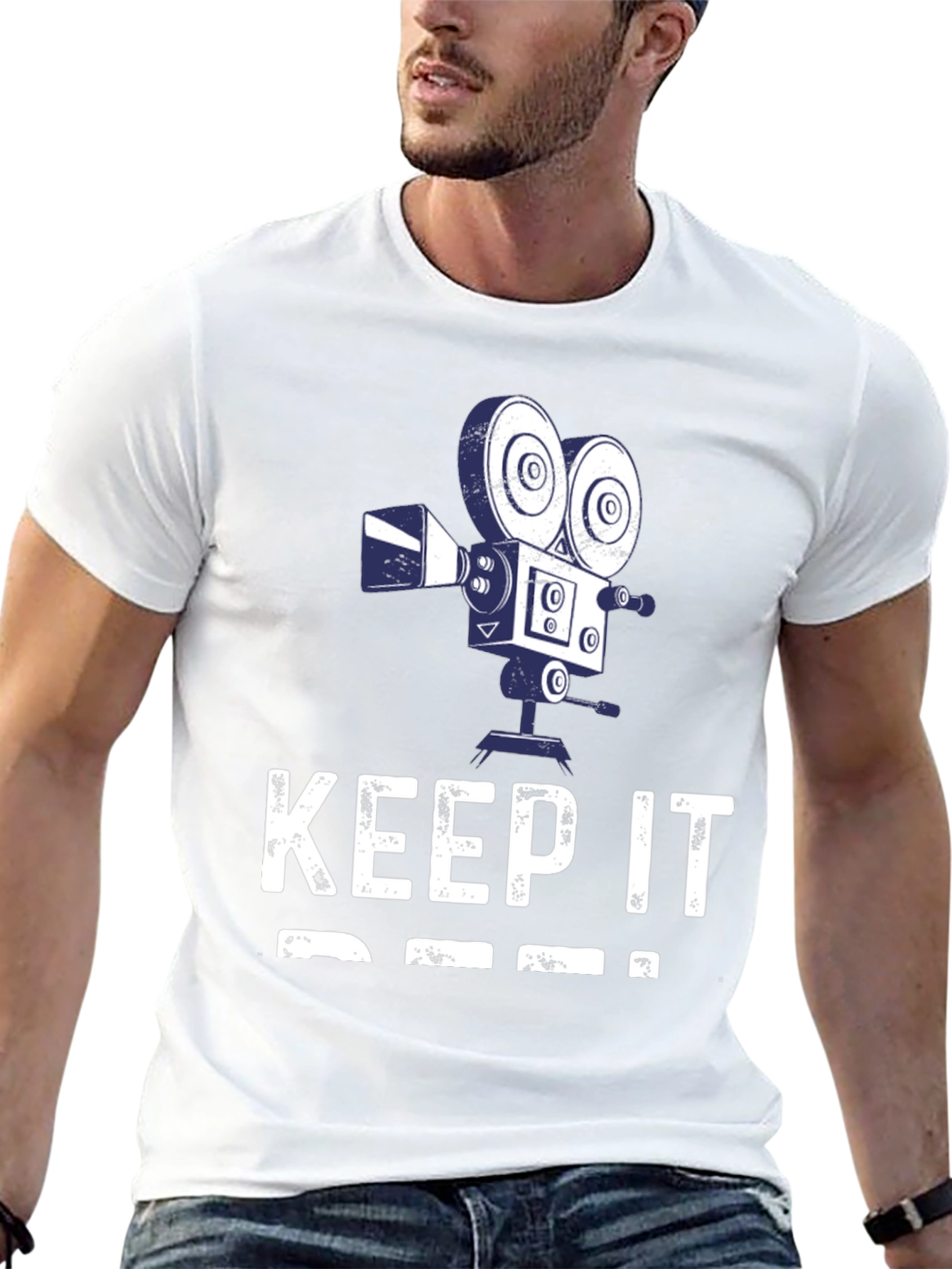 Keep It Reel Mens Black T-Shirt Camera Design