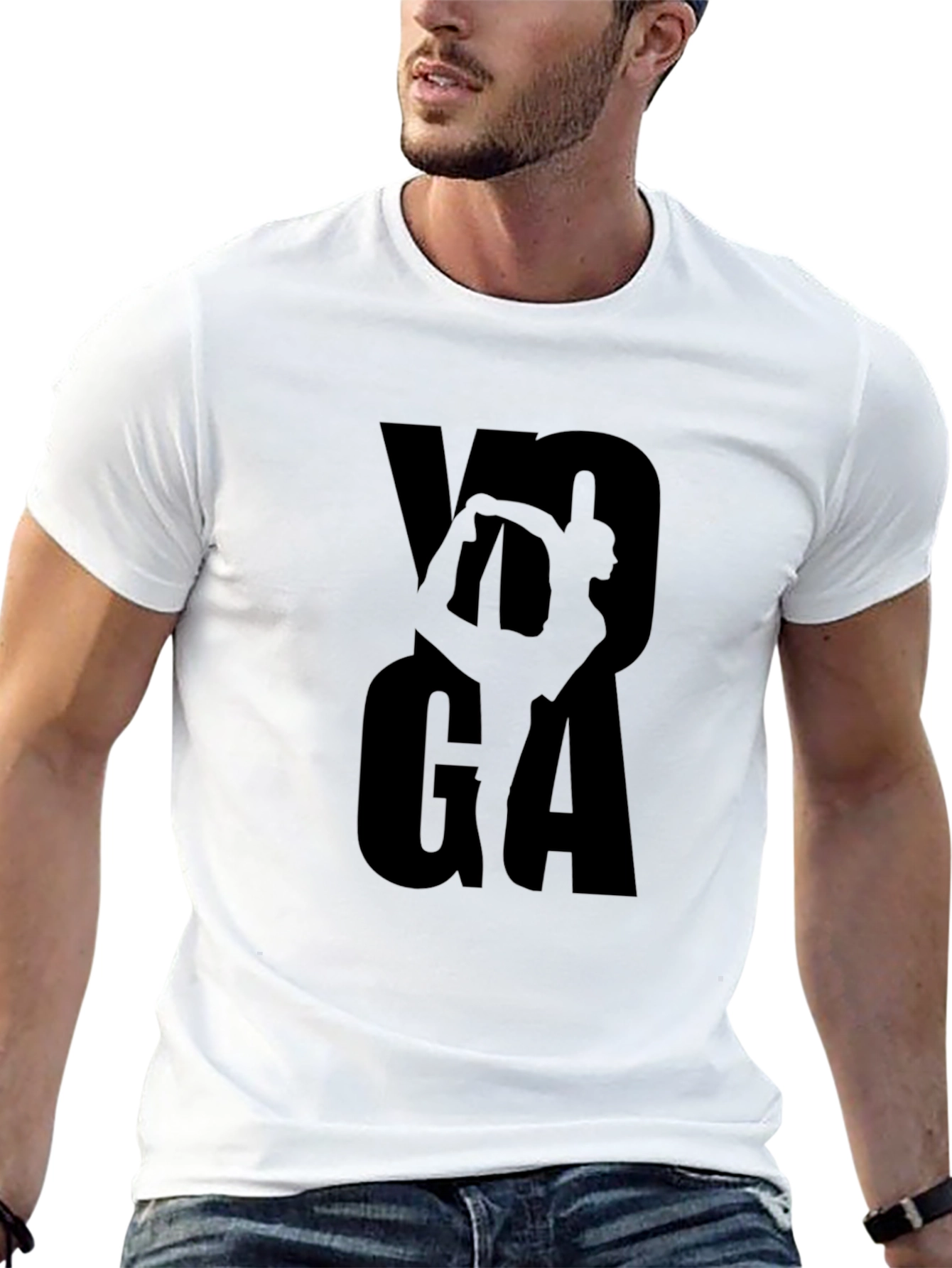 Yoga Pose Graphic Print Mens T-Shirt