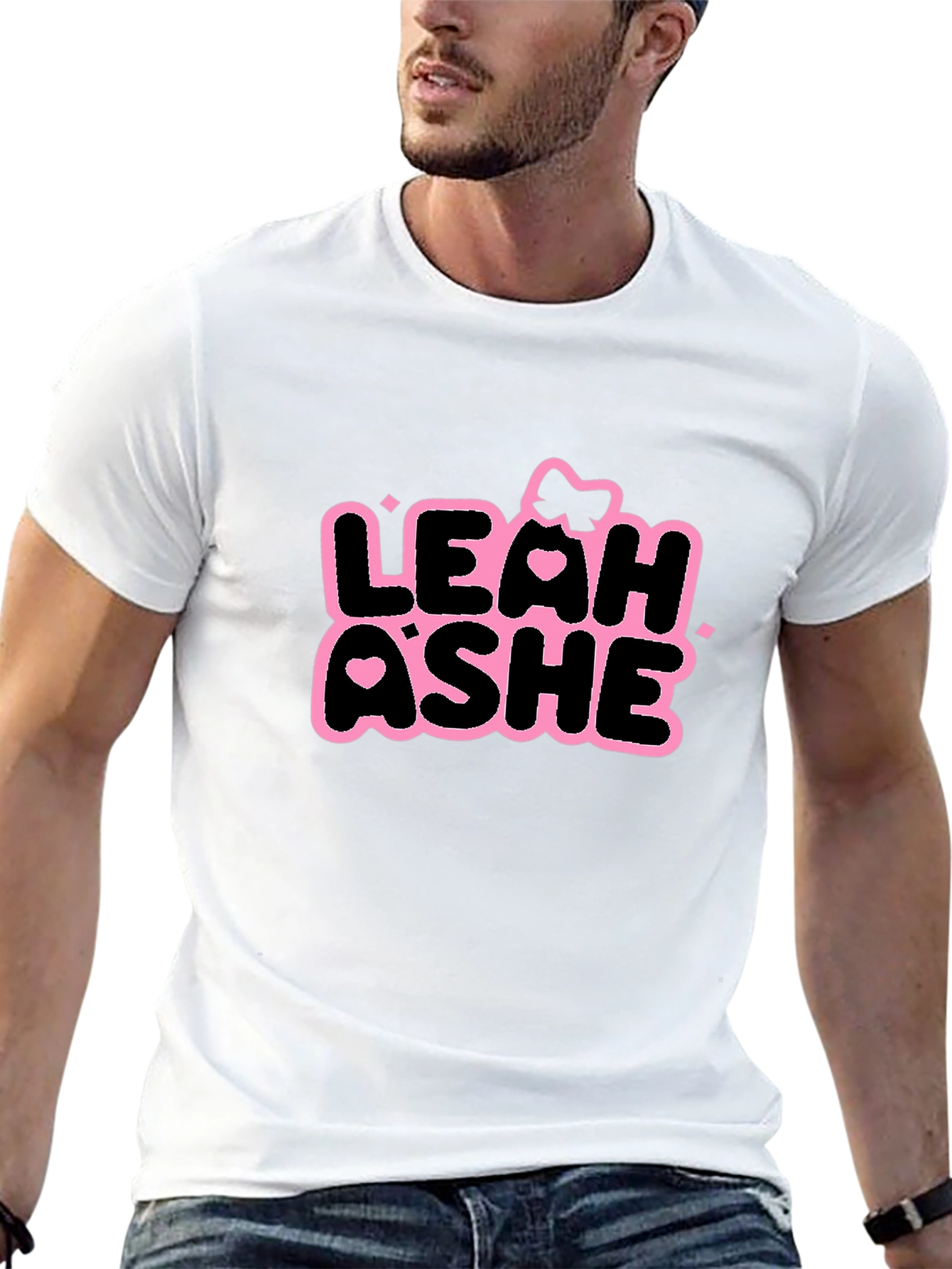 Leah Ashe Black T-Shirt - Graphic Print