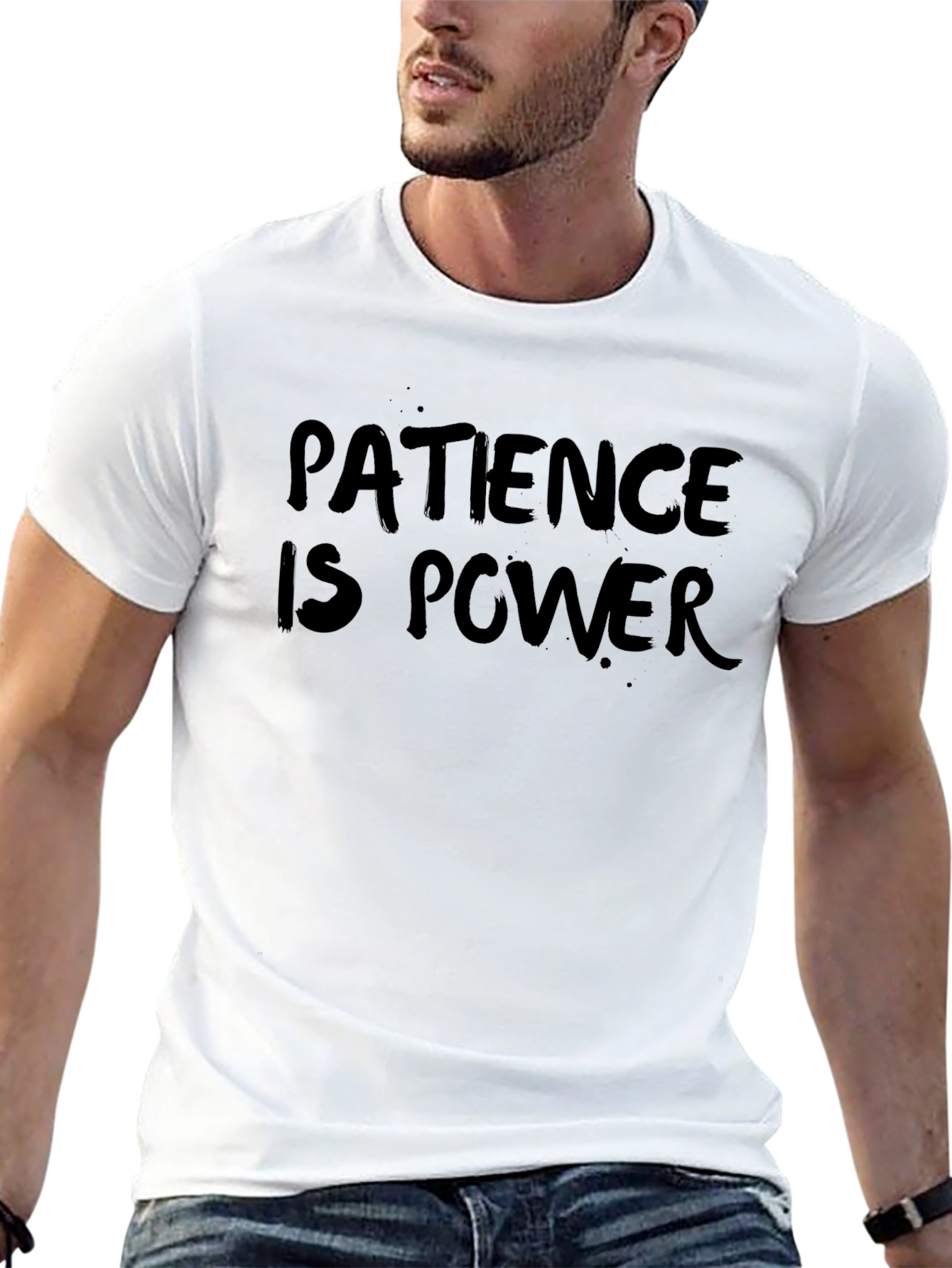 Patience is Power Black Graphic T-Shirt