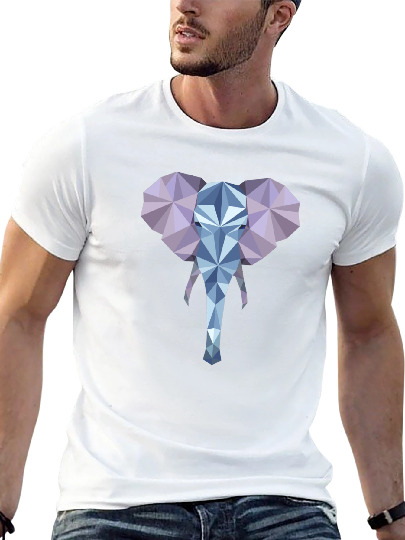 Geometric Elephant Tee - Modern Style