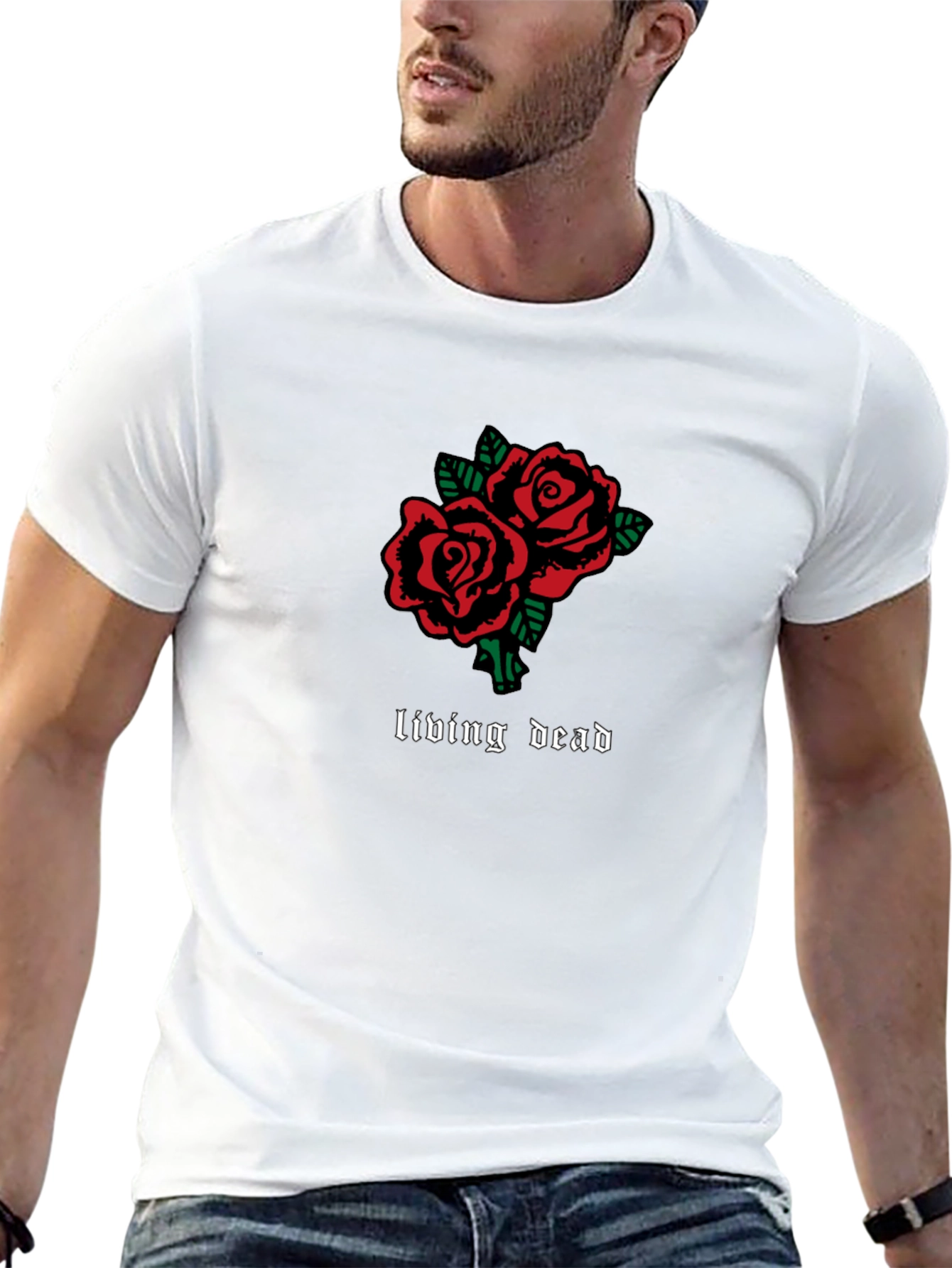 Living Dead Roses Graphic T-Shirt - Black