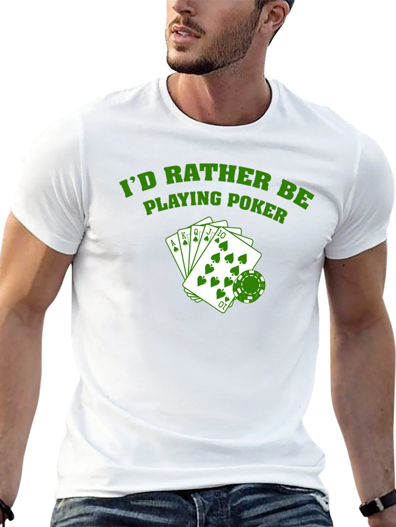 Id Rather Be Playing Poker Graphic T-Shirt