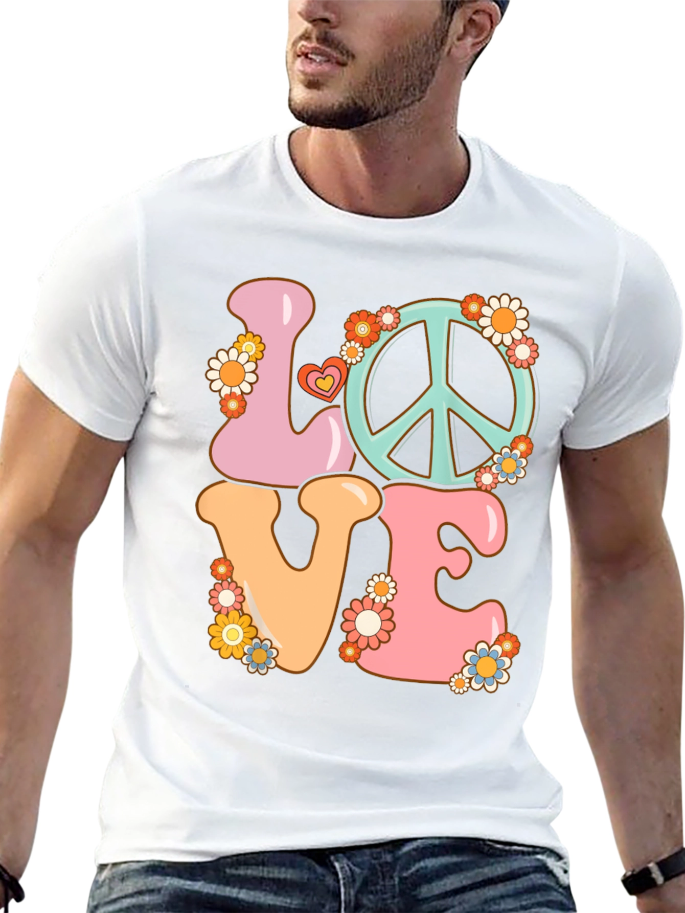 Love Peace Sign Graphic T-Shirt