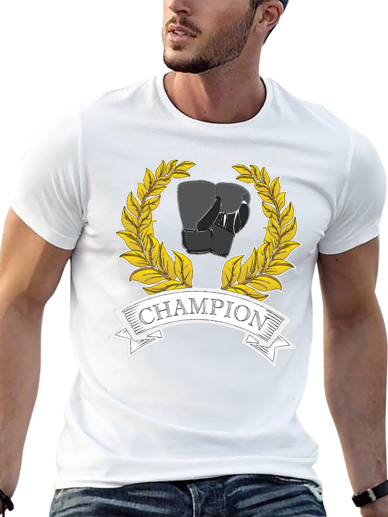 Champion Boxing Gloves Graphic Tee - Black