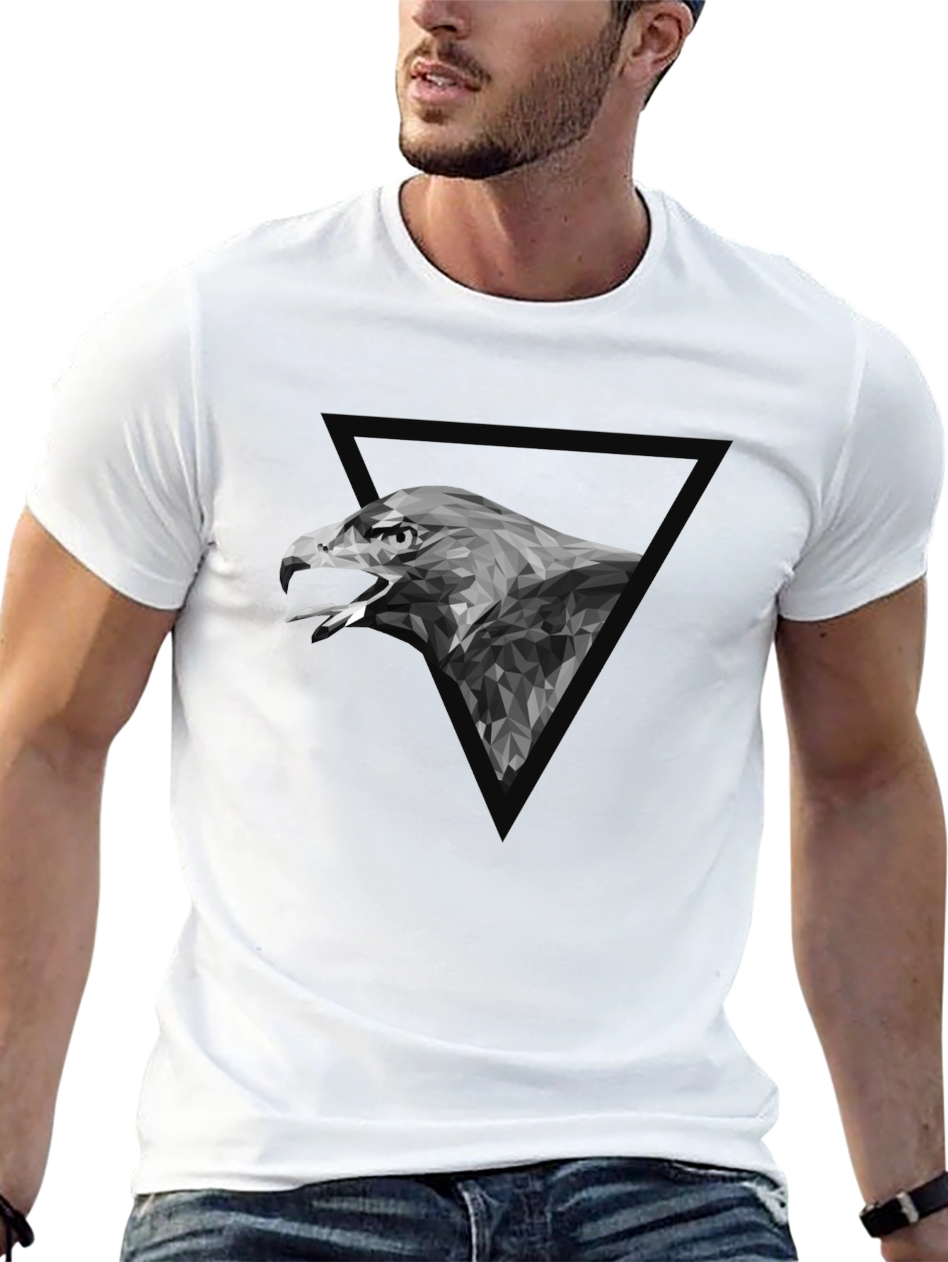 Geometric Eagle Graphic Tee - Modern Menswear