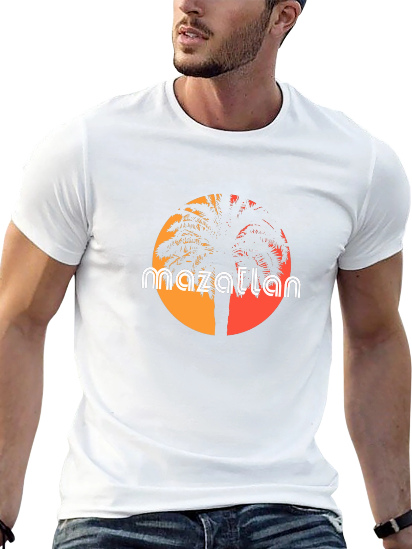 Mazatlan Palm Tree Sunset T-Shirt - Tropical Vibes
