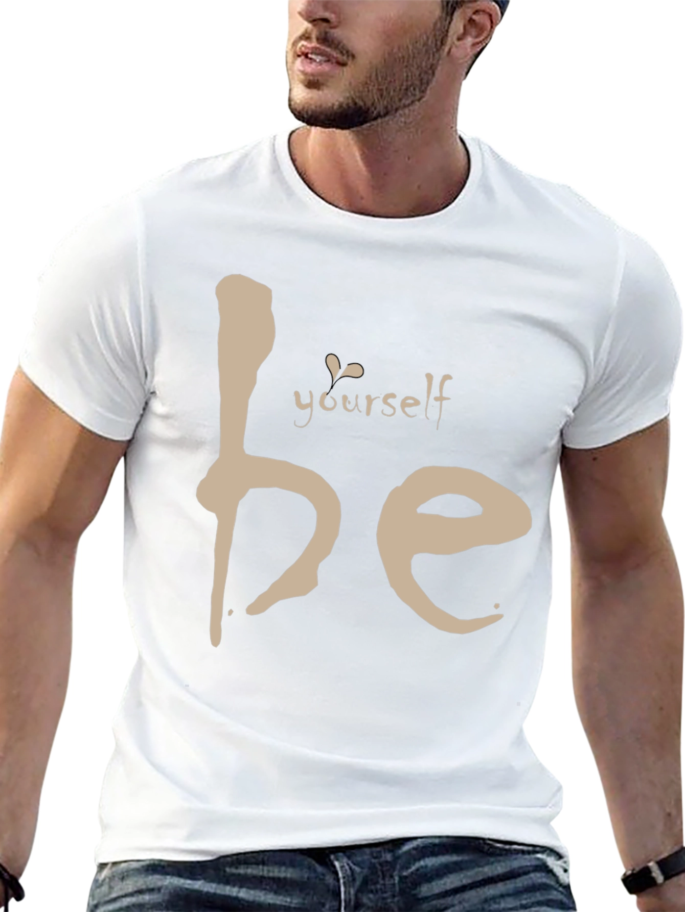 Be Yourself Tee - Motivational Black Graphic T-Shirt