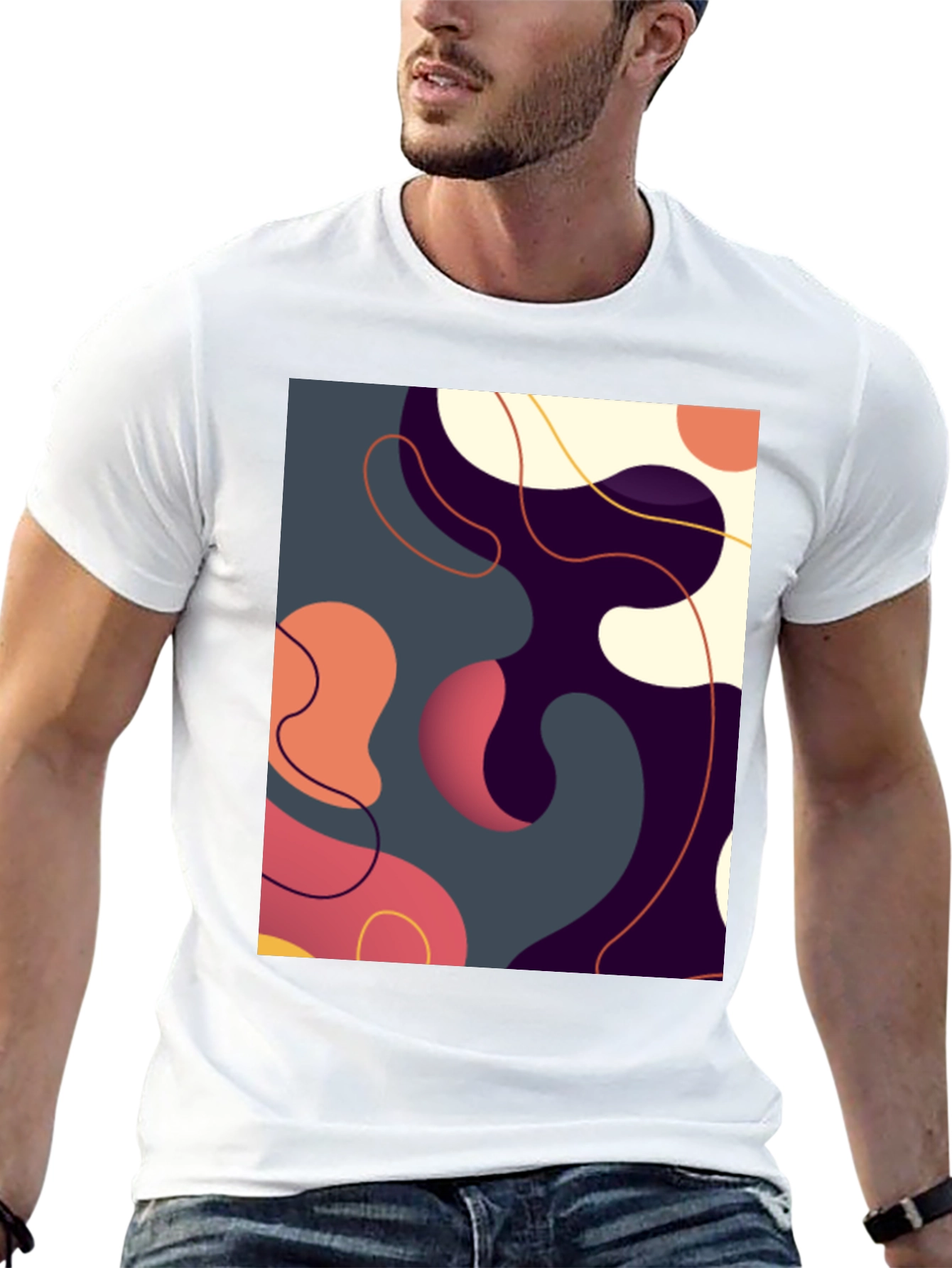 Abstract Art Graphic Tee - Modern Casual Style