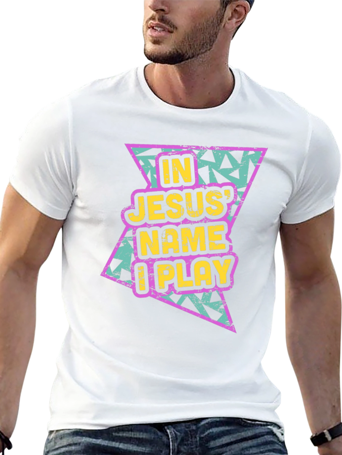 In Jesus Name I Play Black T-Shirt