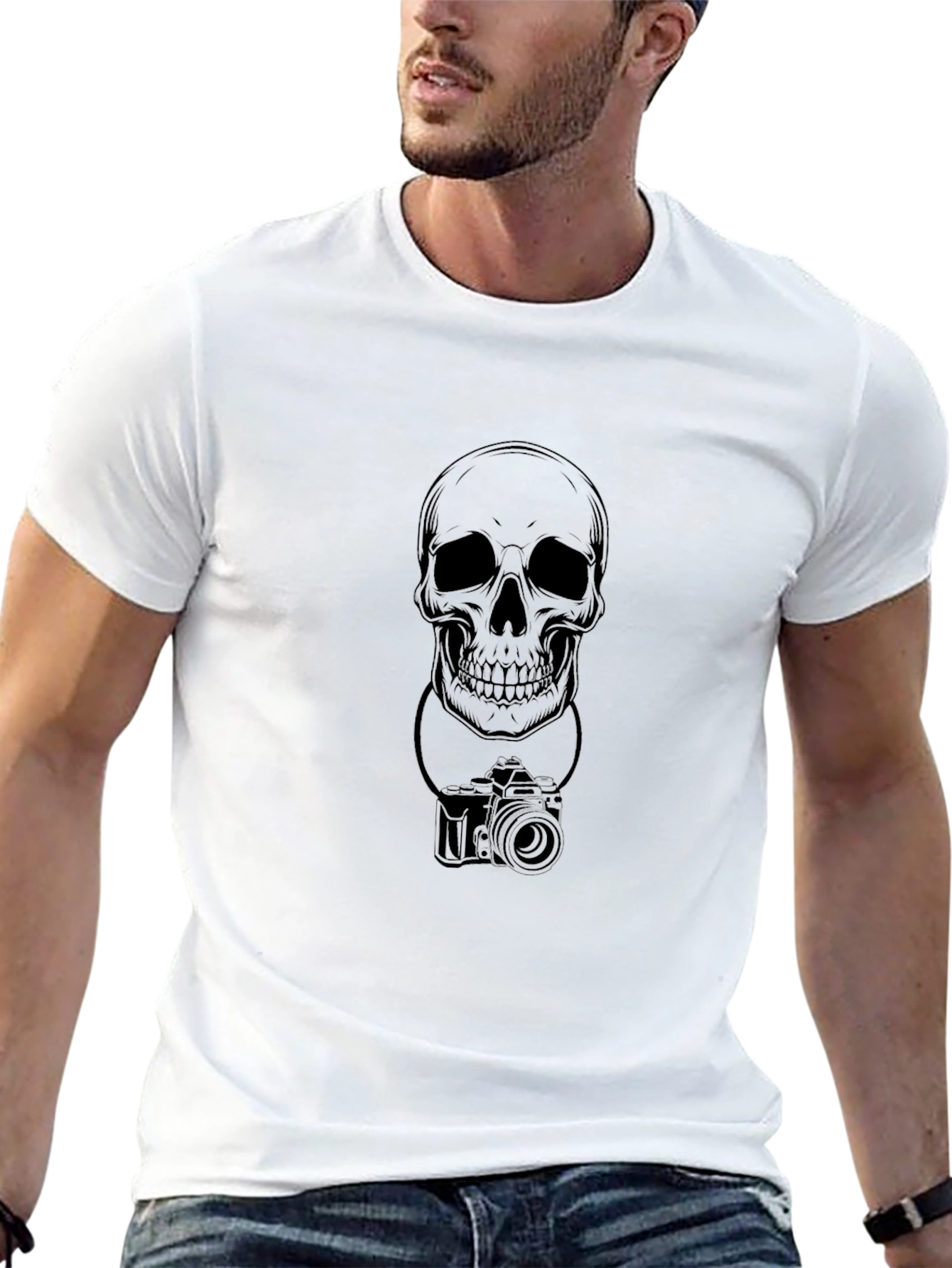 Skull Camera Black Graphic Tee