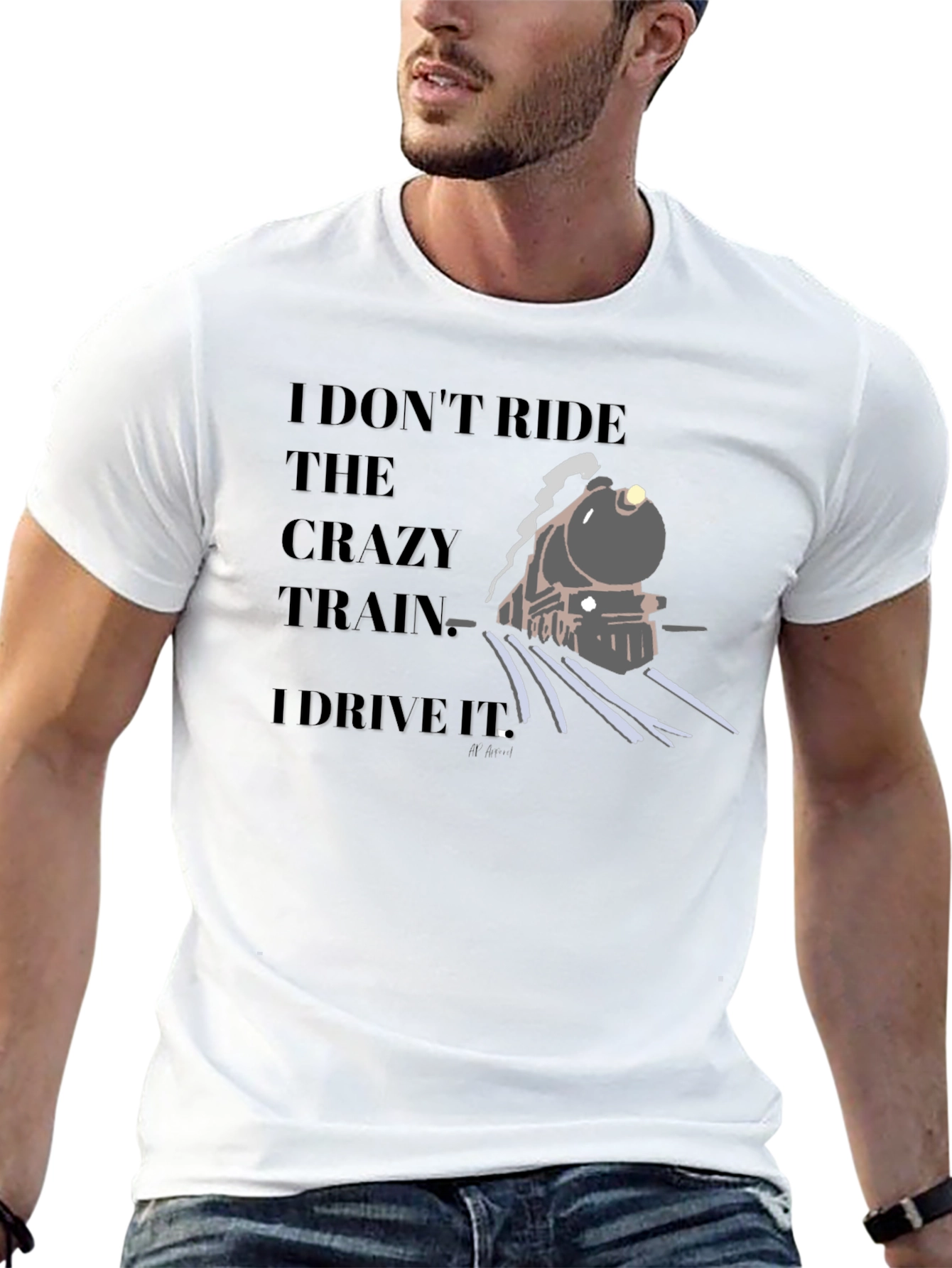 Crazy Train Driver T-Shirt - Black Graphic Tee