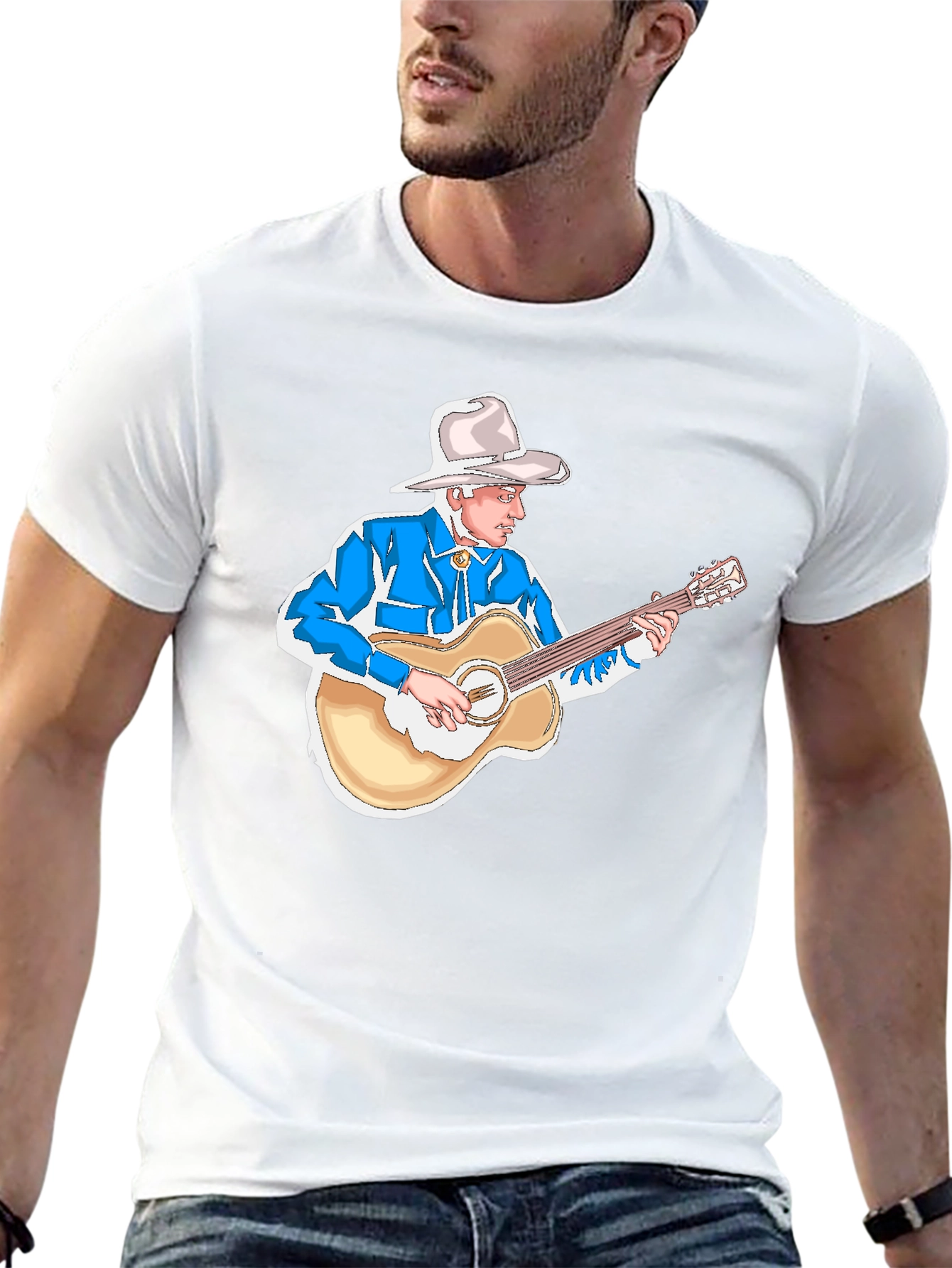 Cowboy Guitarist Black T-Shirt