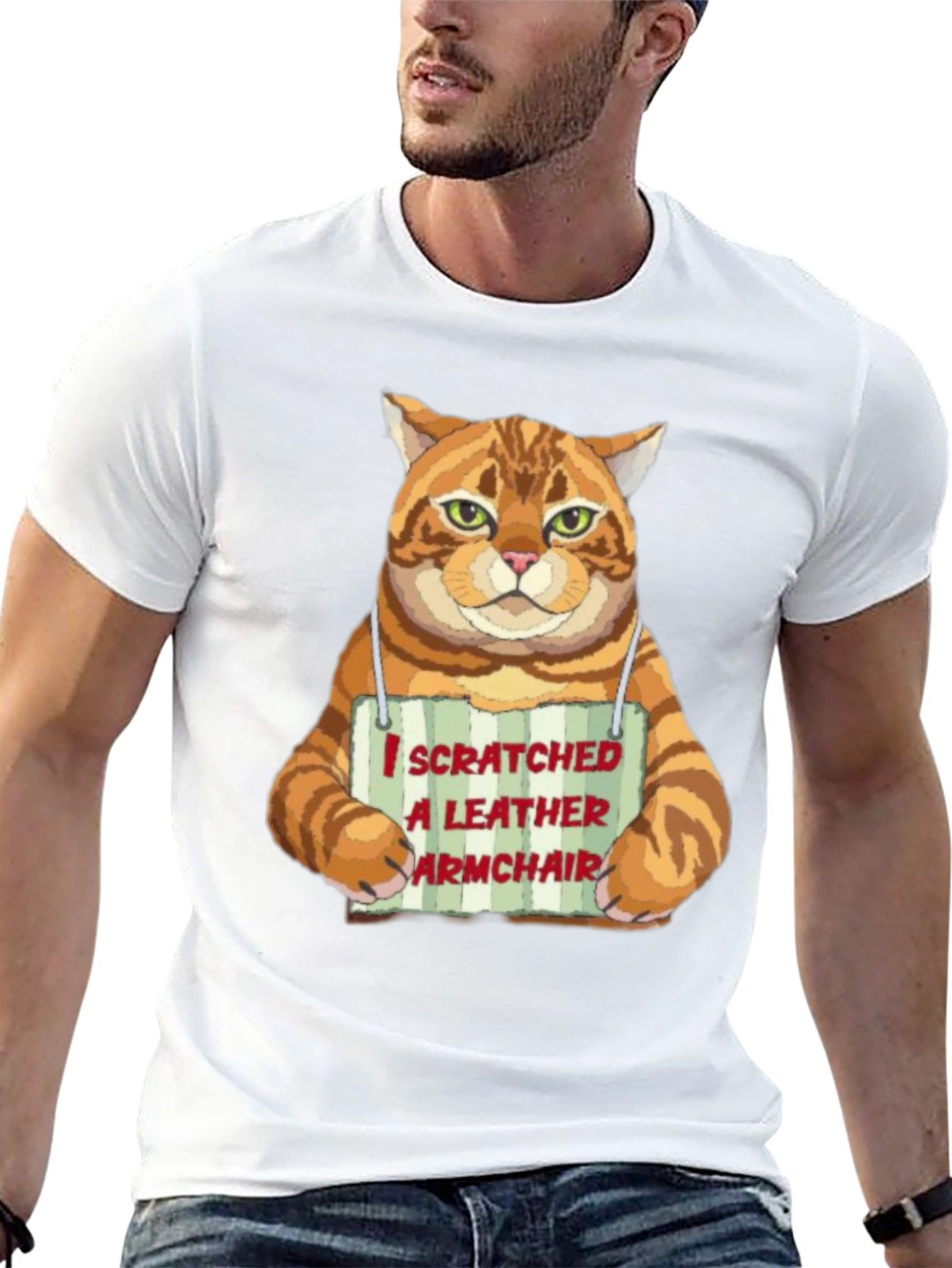 I Scratched a Leather Armchair Cat T-Shirt