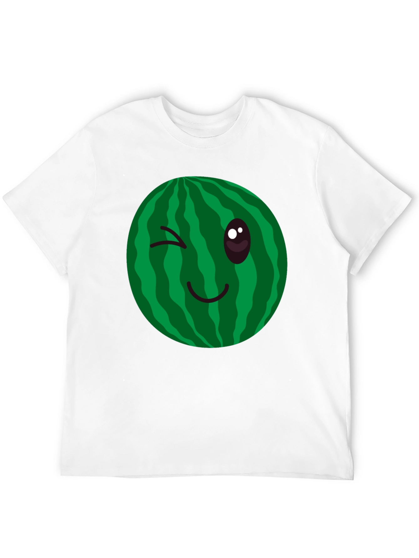 Winking Watermelon Graphic T-Shirt - Black Cotton Tee