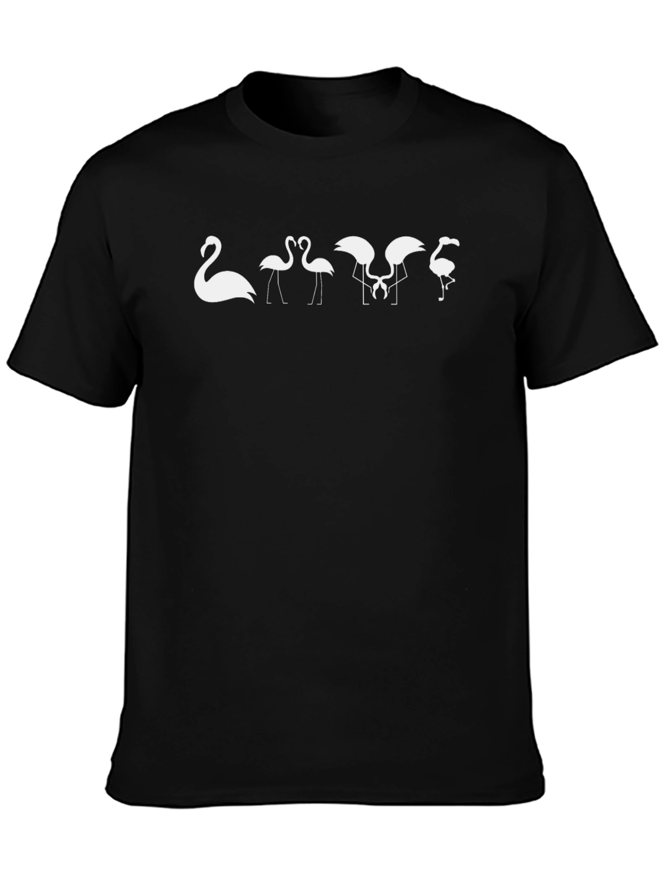 Flamingo Evolution Graphic Tee - Black Cotton Casual Shirt