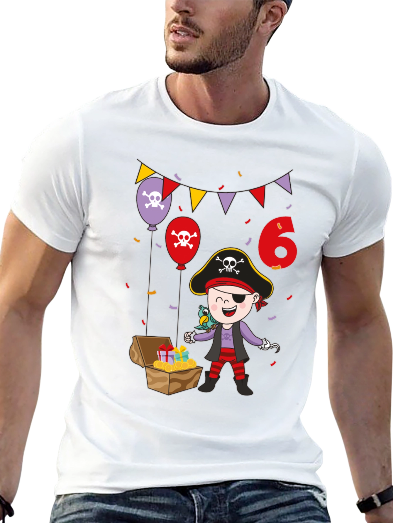 Pirate Birthday T-Shirt - Personalized 6th Birthday Gift