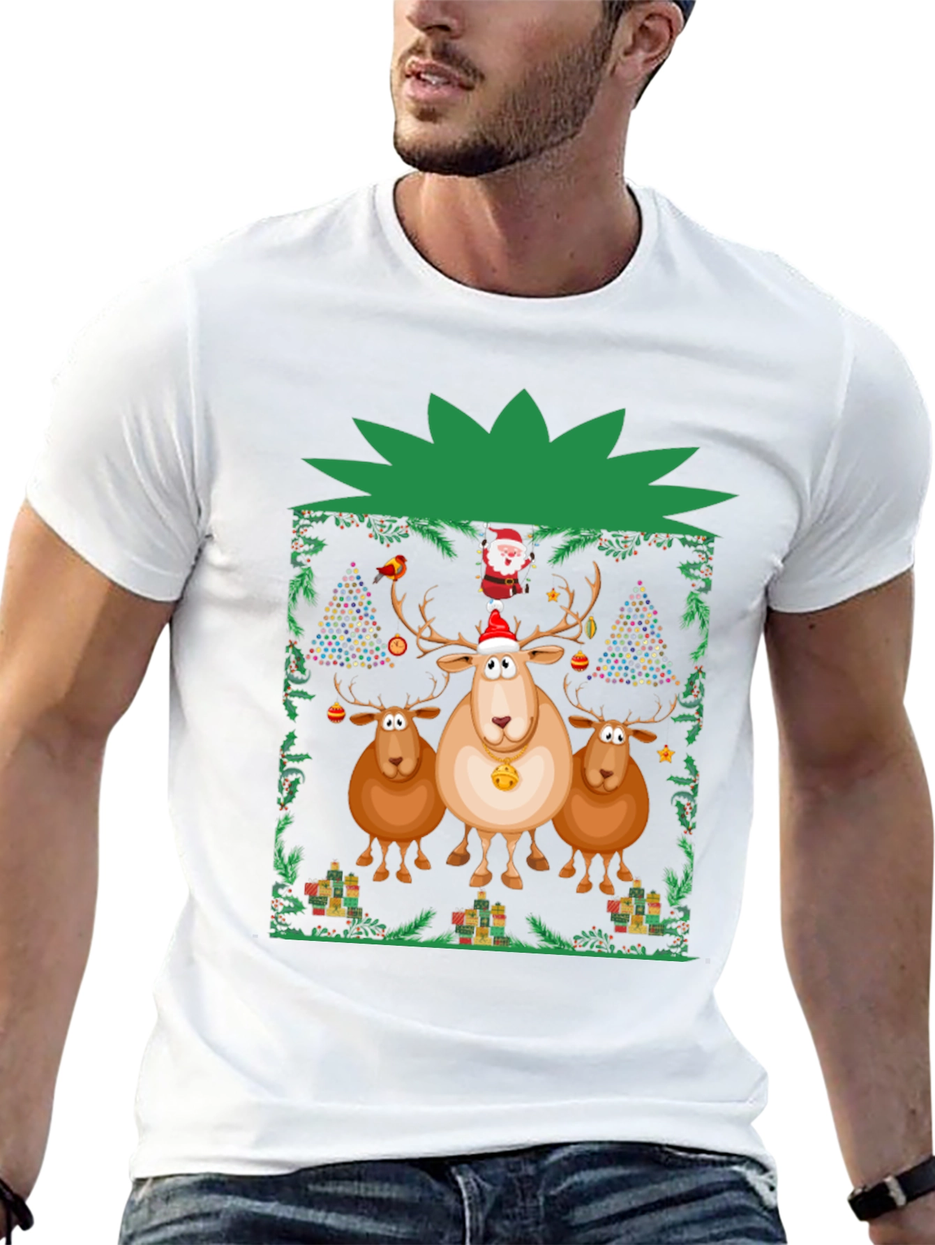 Festive Reindeer Christmas T-Shirt
