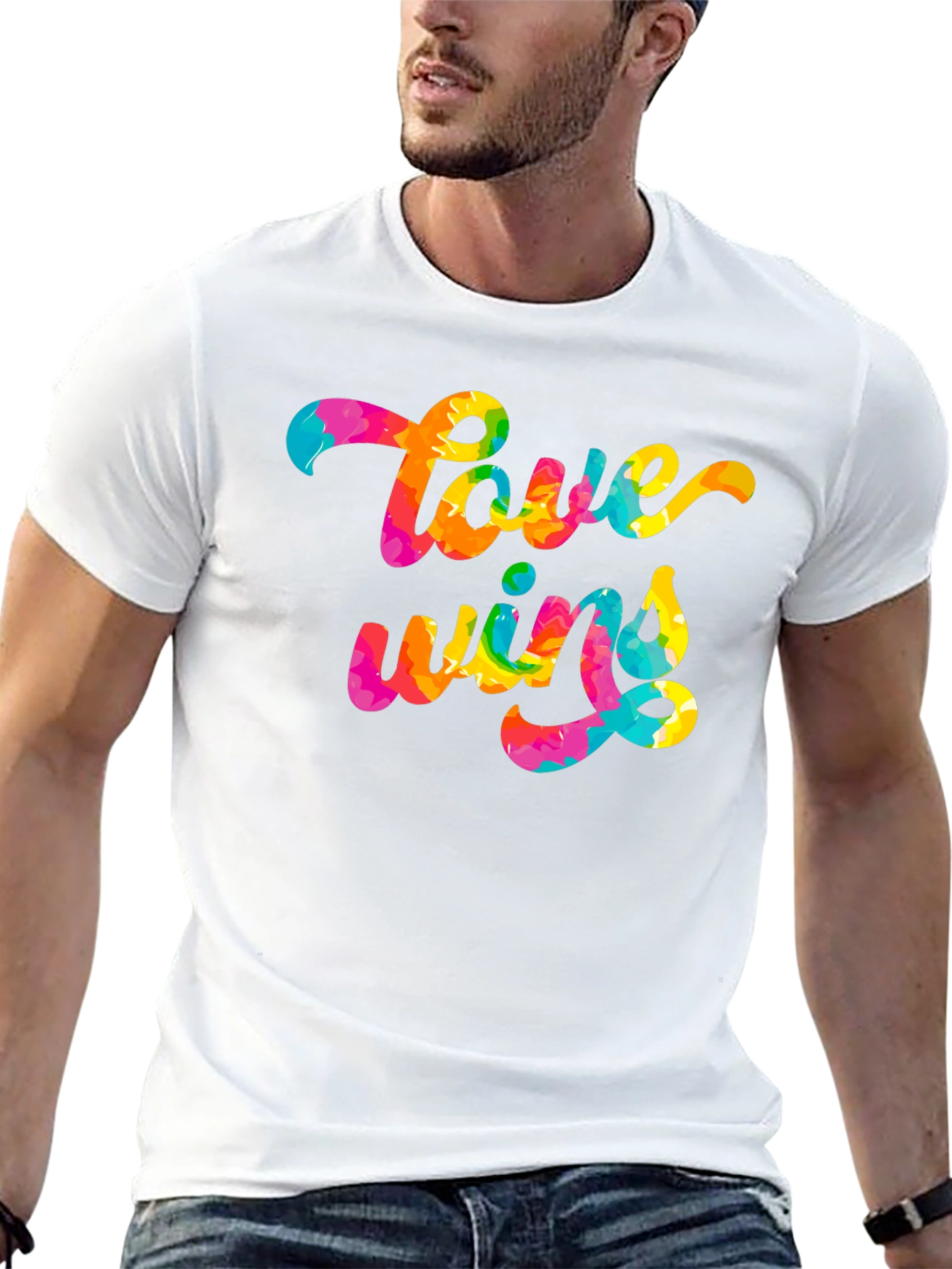 Love Wins Tie Dye Graphic Tee - Black