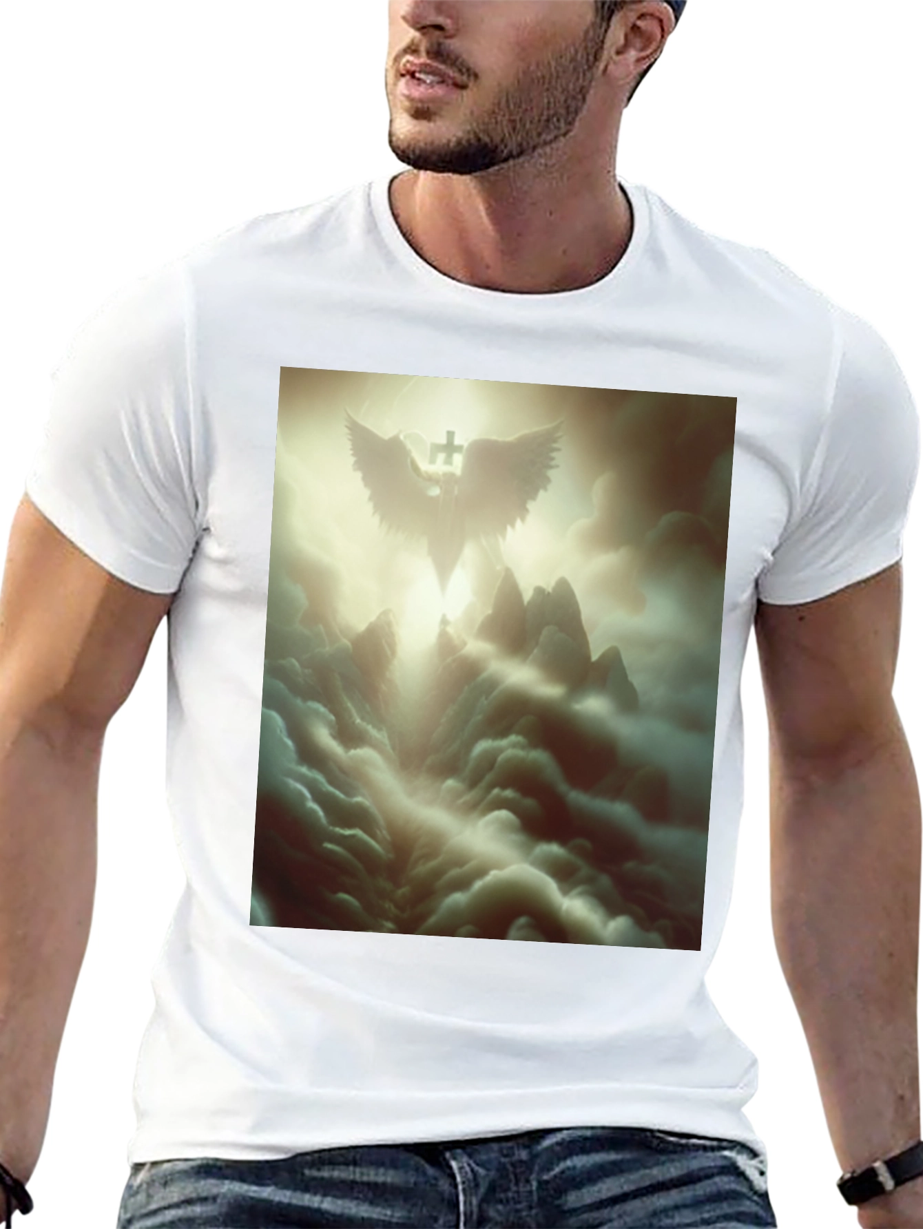 Angel Wings Graphic Print Black T-Shirt