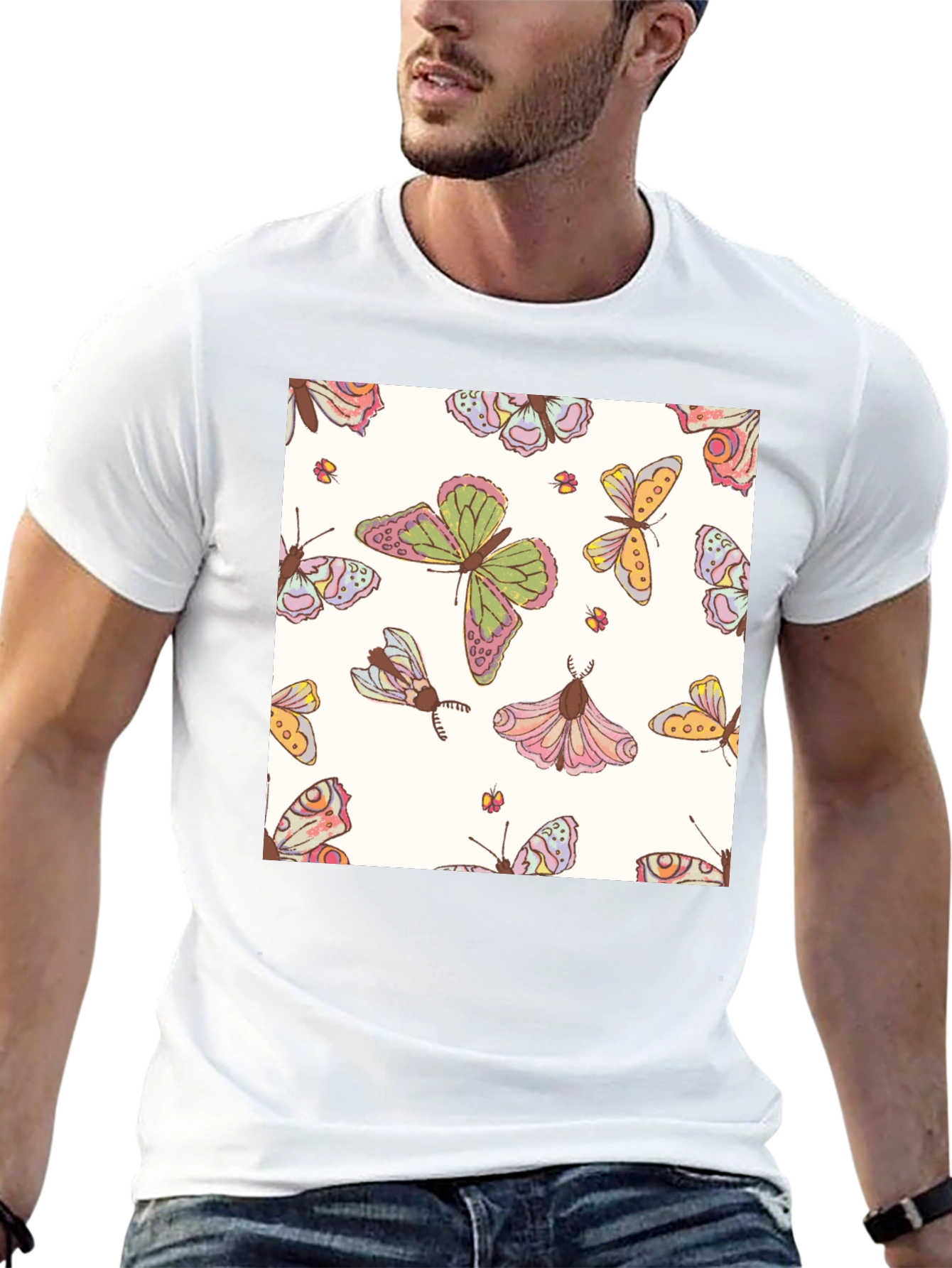 Butterfly Pattern Graphic Tee