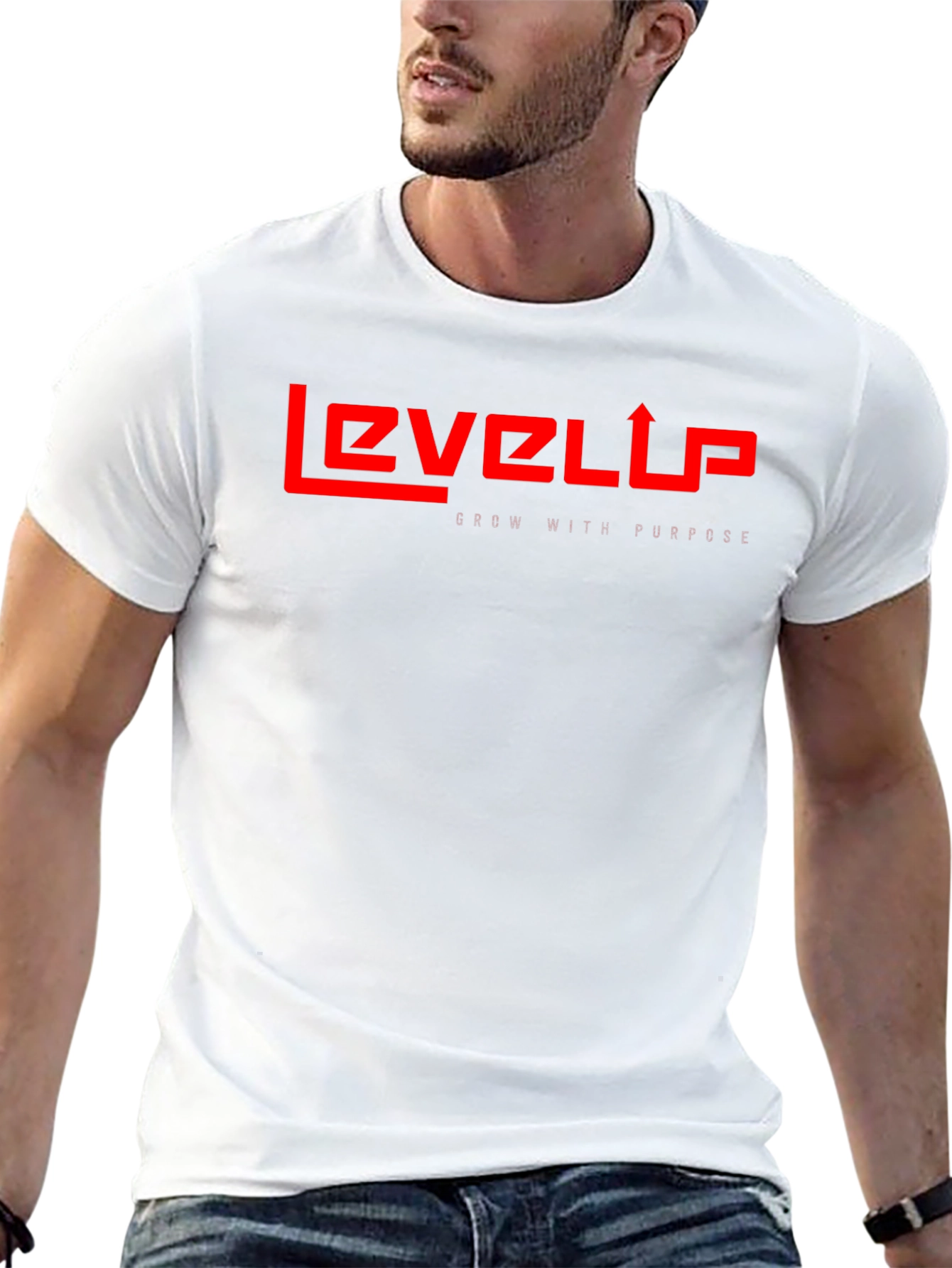 Level Up Graphic Tee - Red on Black