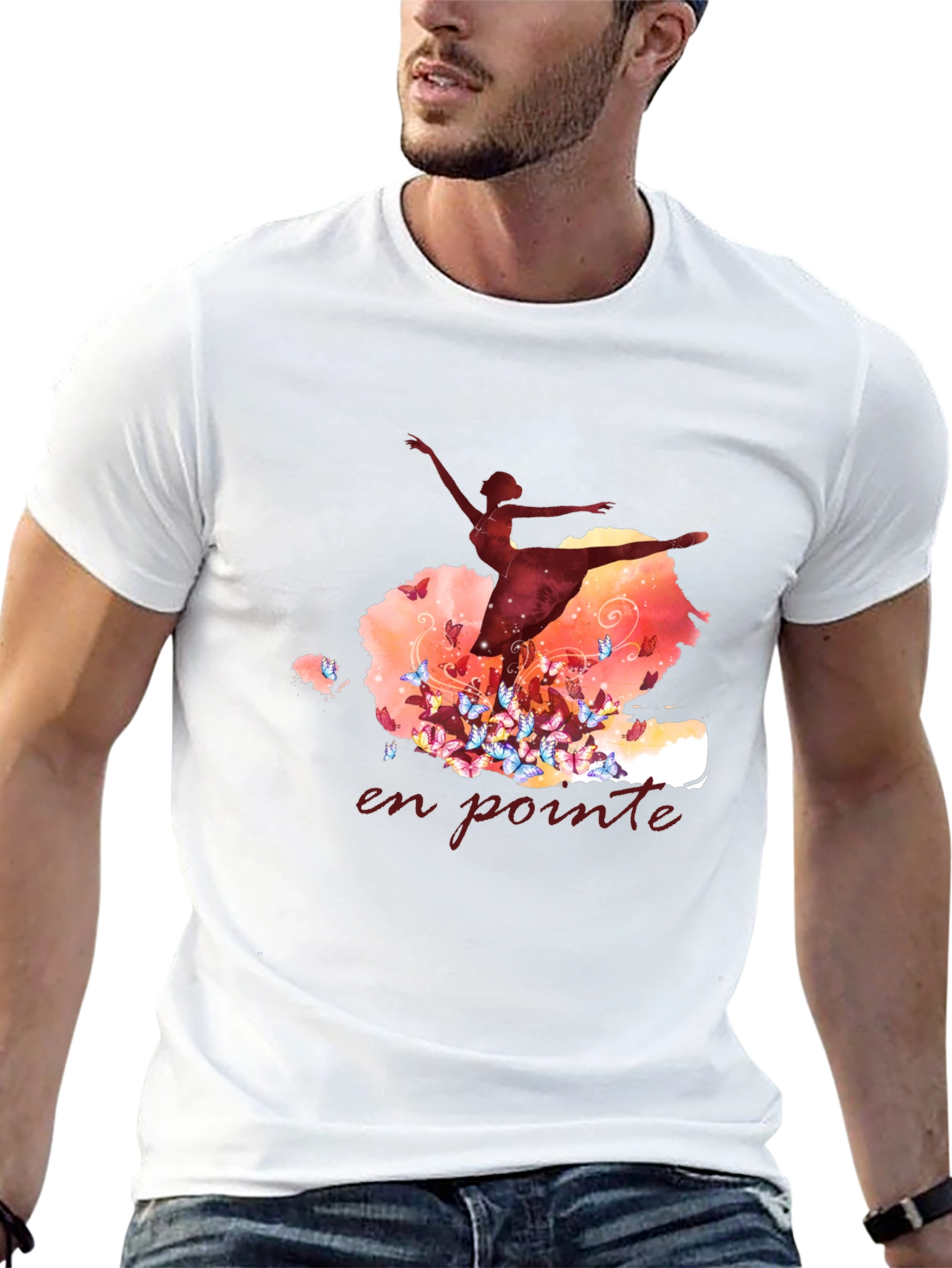 Ballet Dancer En Pointe Graphic Tee - Black
