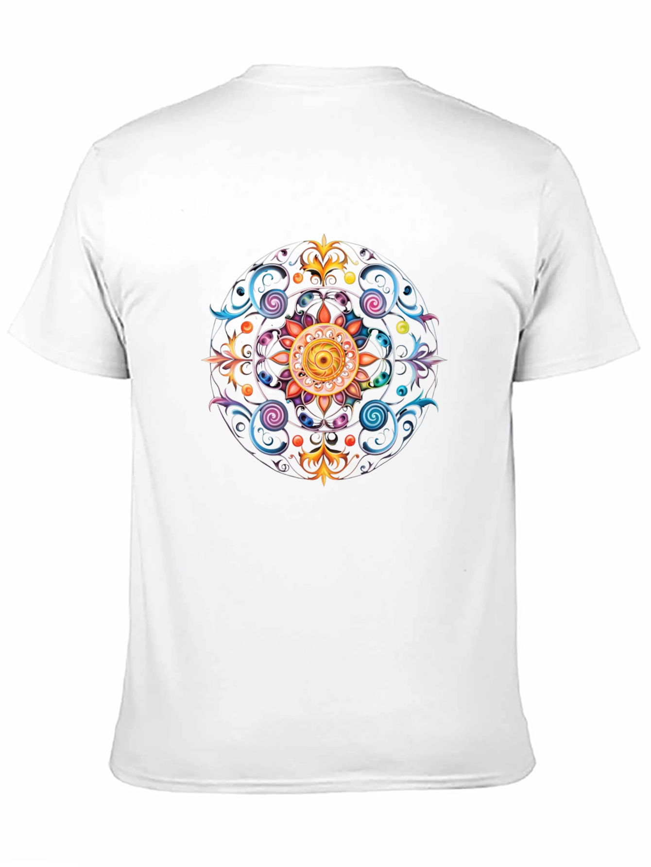 Black T-Shirt with Mandala Design