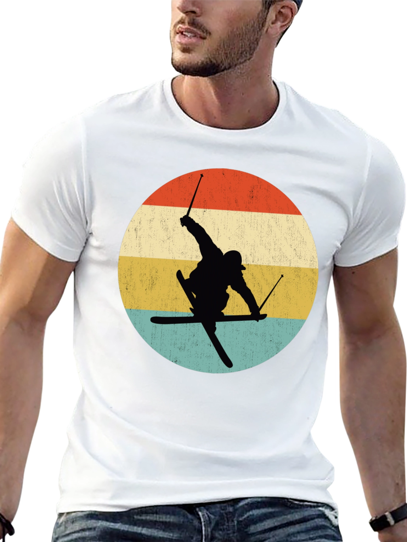 Retro Skiing Silhouette T-Shirt
