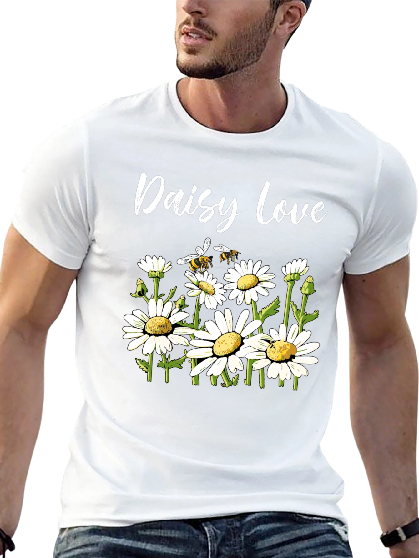 Daisy Love Graphic Tee - Black Cotton T-Shirt