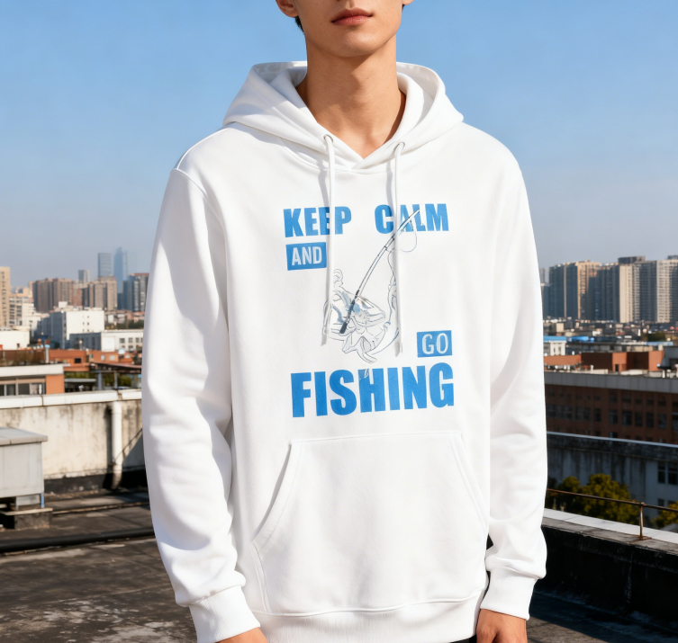 Minimalist 'GO FISHING' Print Hoodie