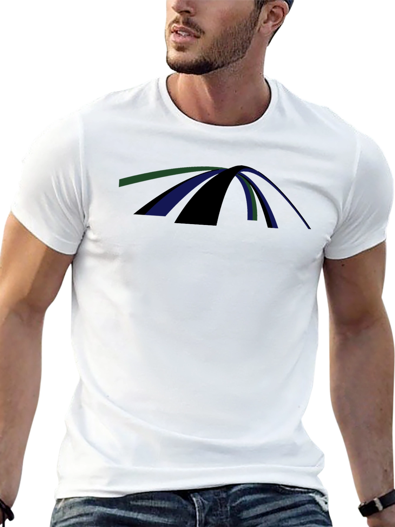 Abstract Arch Graphic Tee - Modern Casual Comfort