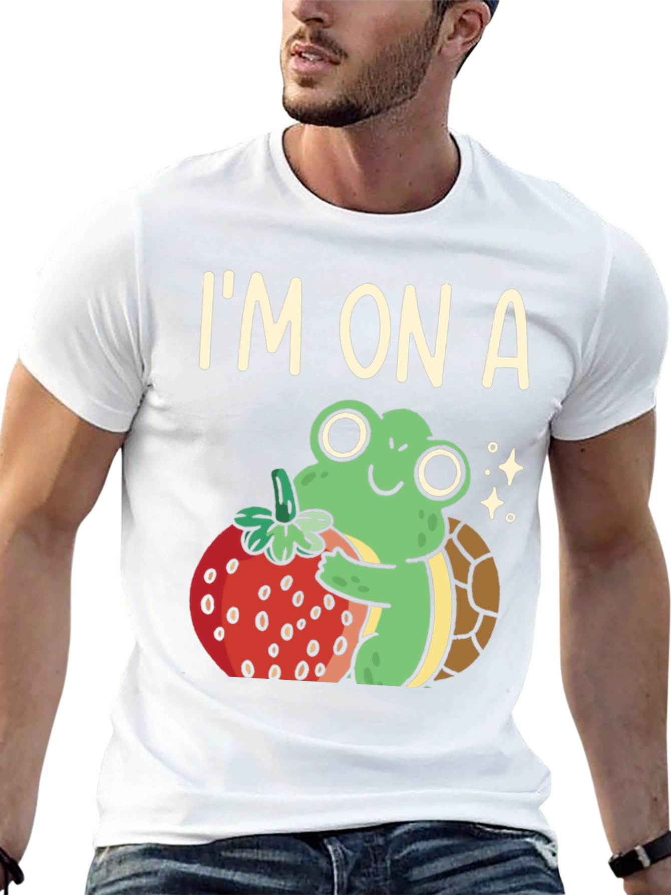 Im On A Turtle Frog & Strawberry Graphic Tee