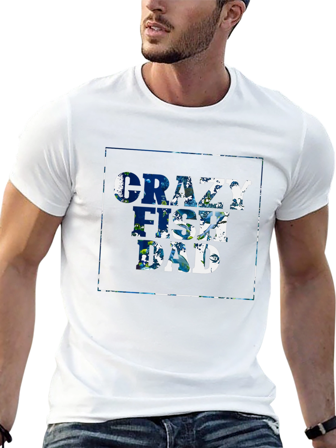Crazy Fish Dad T-Shirt - Black