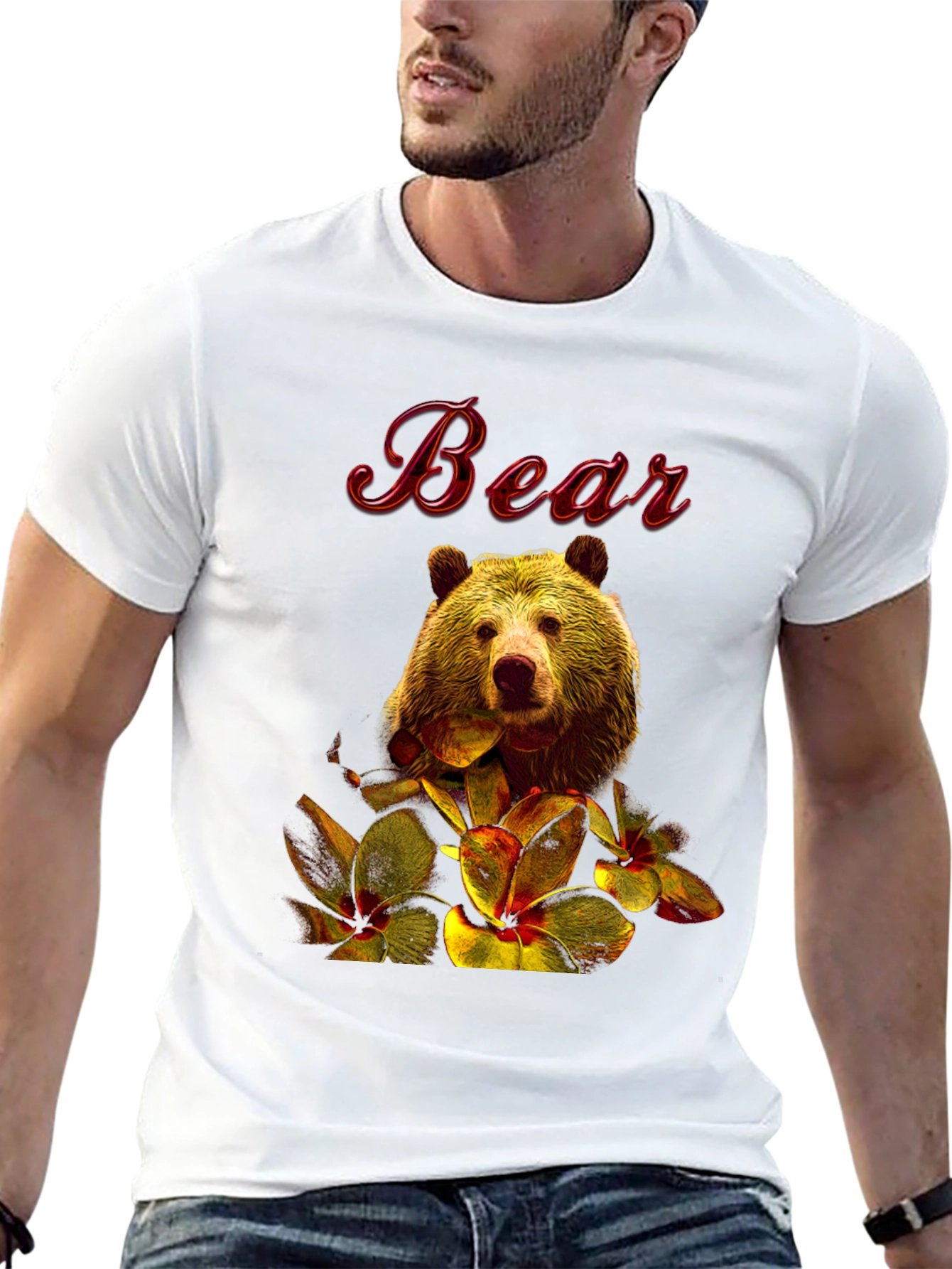 Bear Floral Graphic T-Shirt