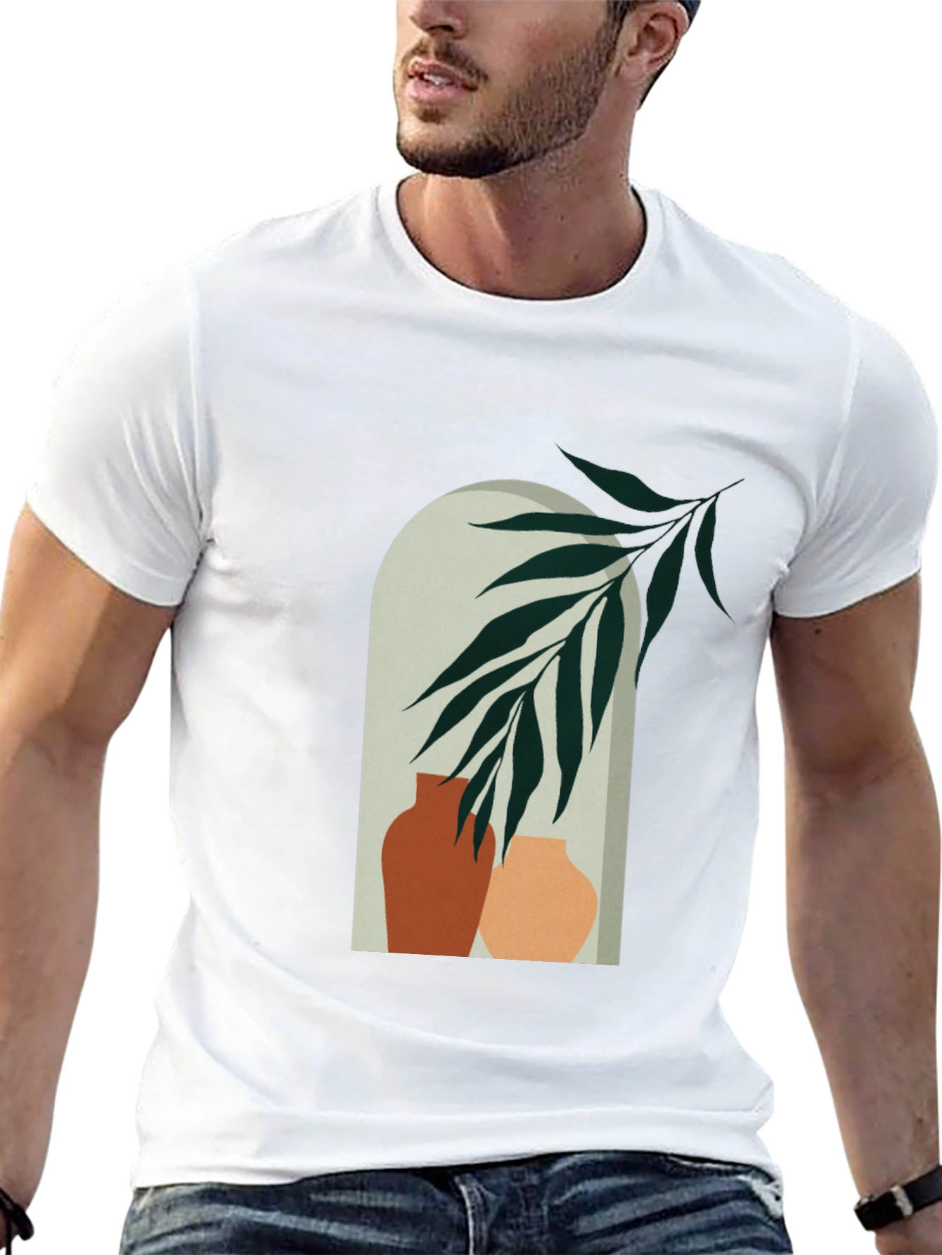 Vase Art Graphic Tee - Modern Casual Style
