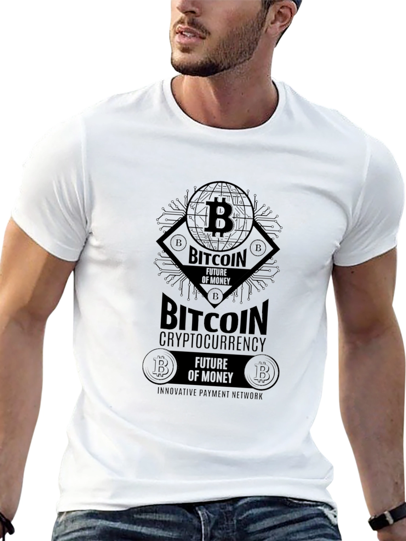 Bitcoin Cryptocurrency Graphic T-Shirt - Black