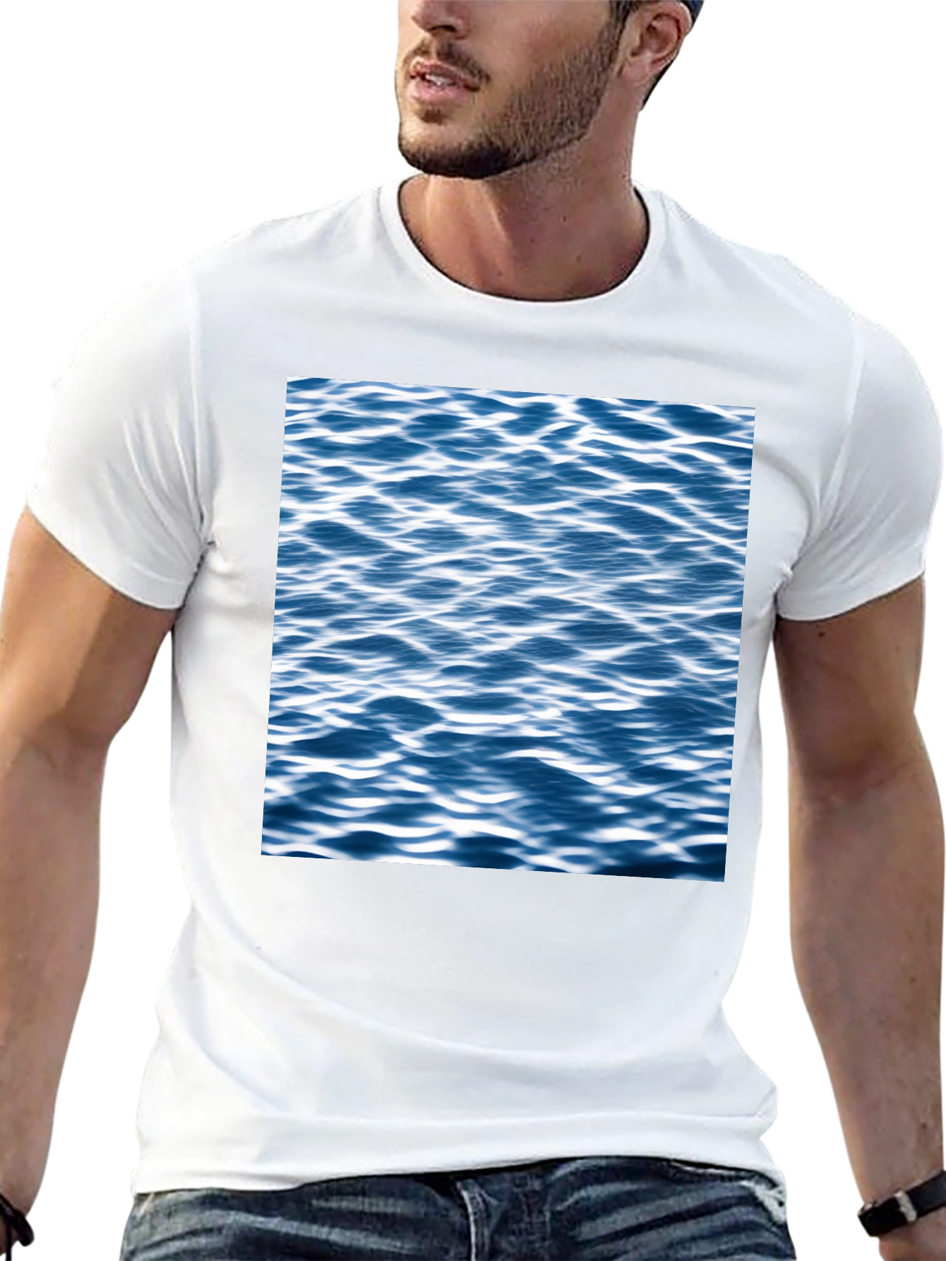 Ocean Wave Graphic Black T-Shirt