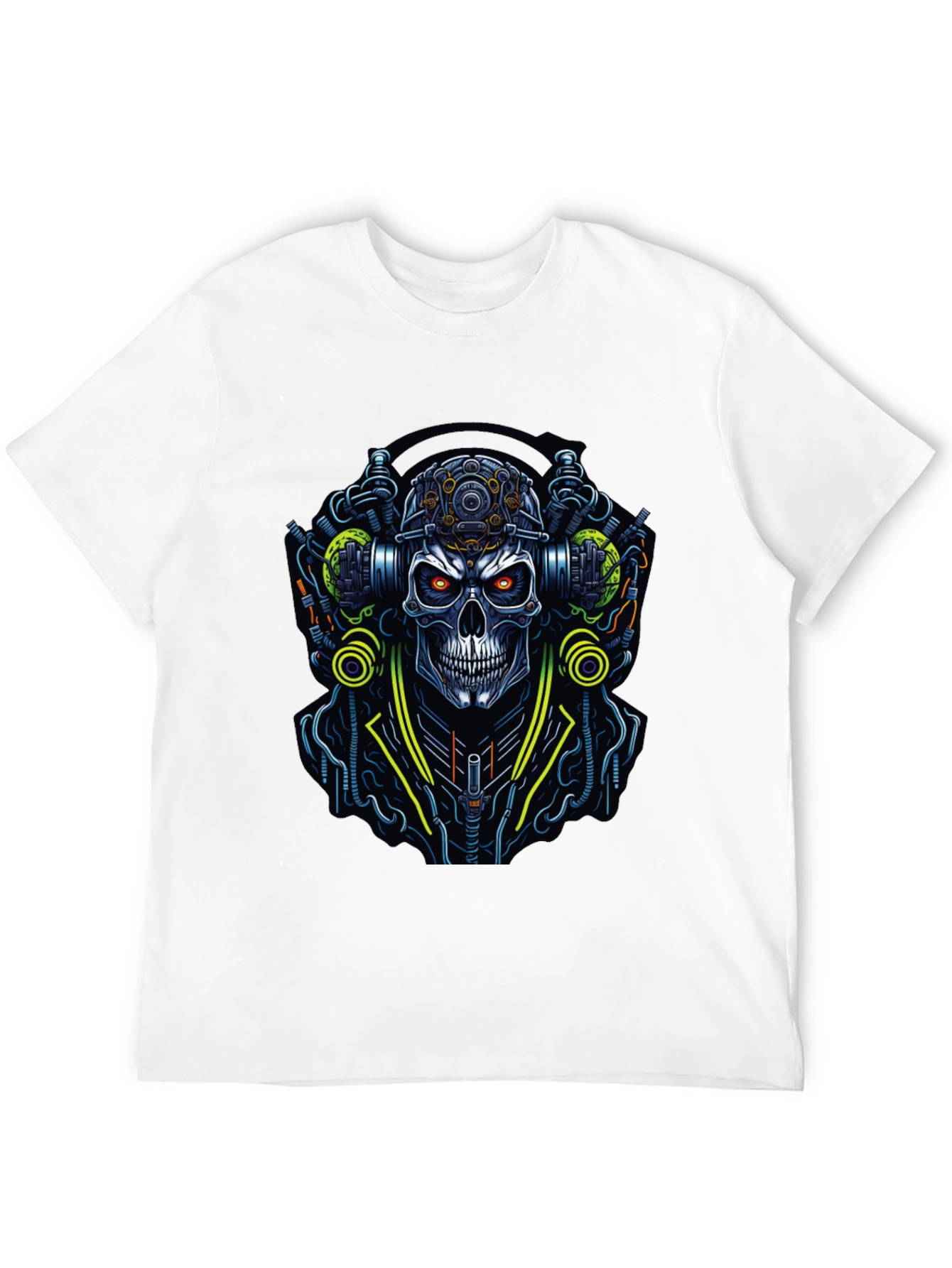 Cyberpunk Skull T-Shirt - Futuristic Graphic Tee