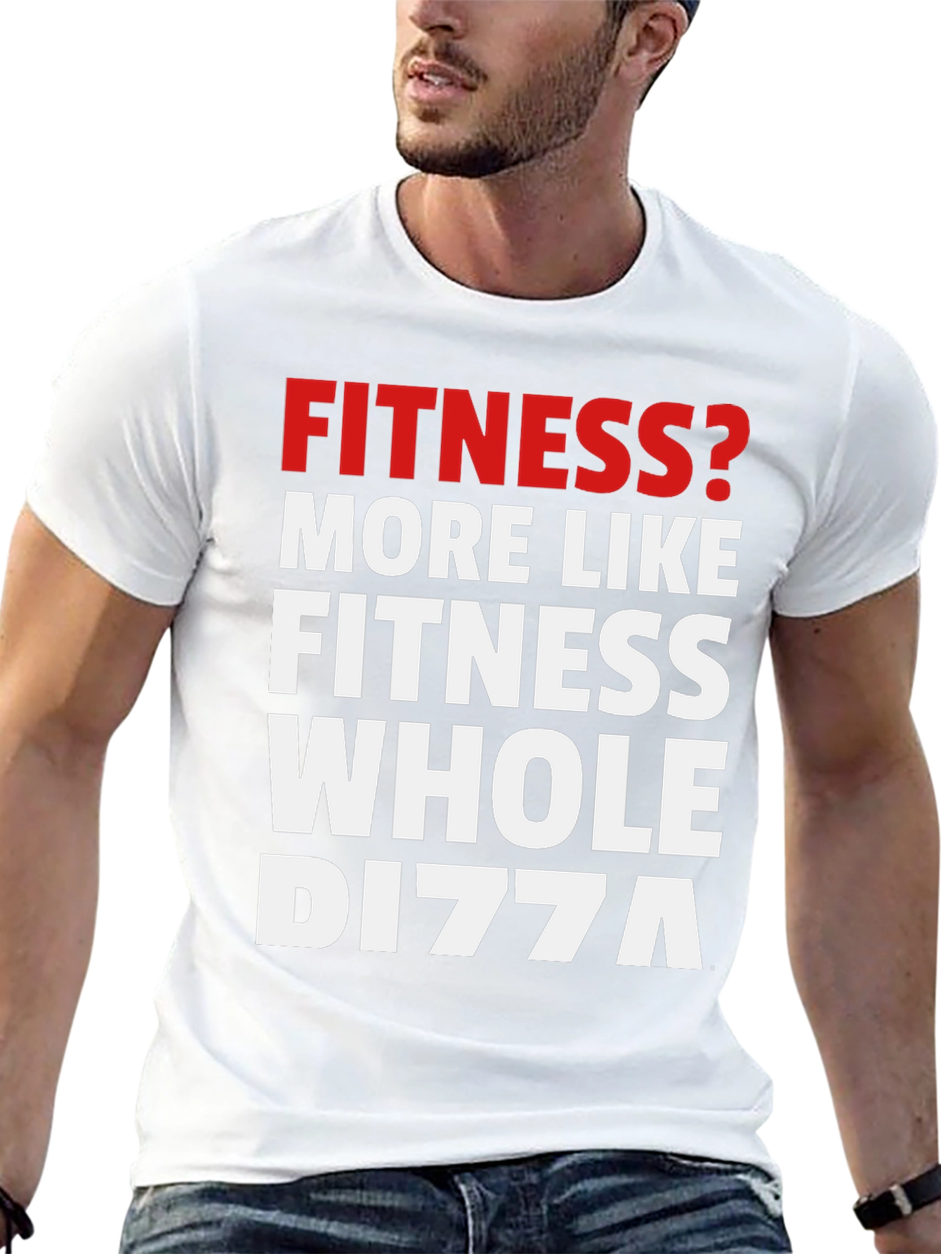 Funny Fitness Whole Dizza Black Graphic T-Shirt