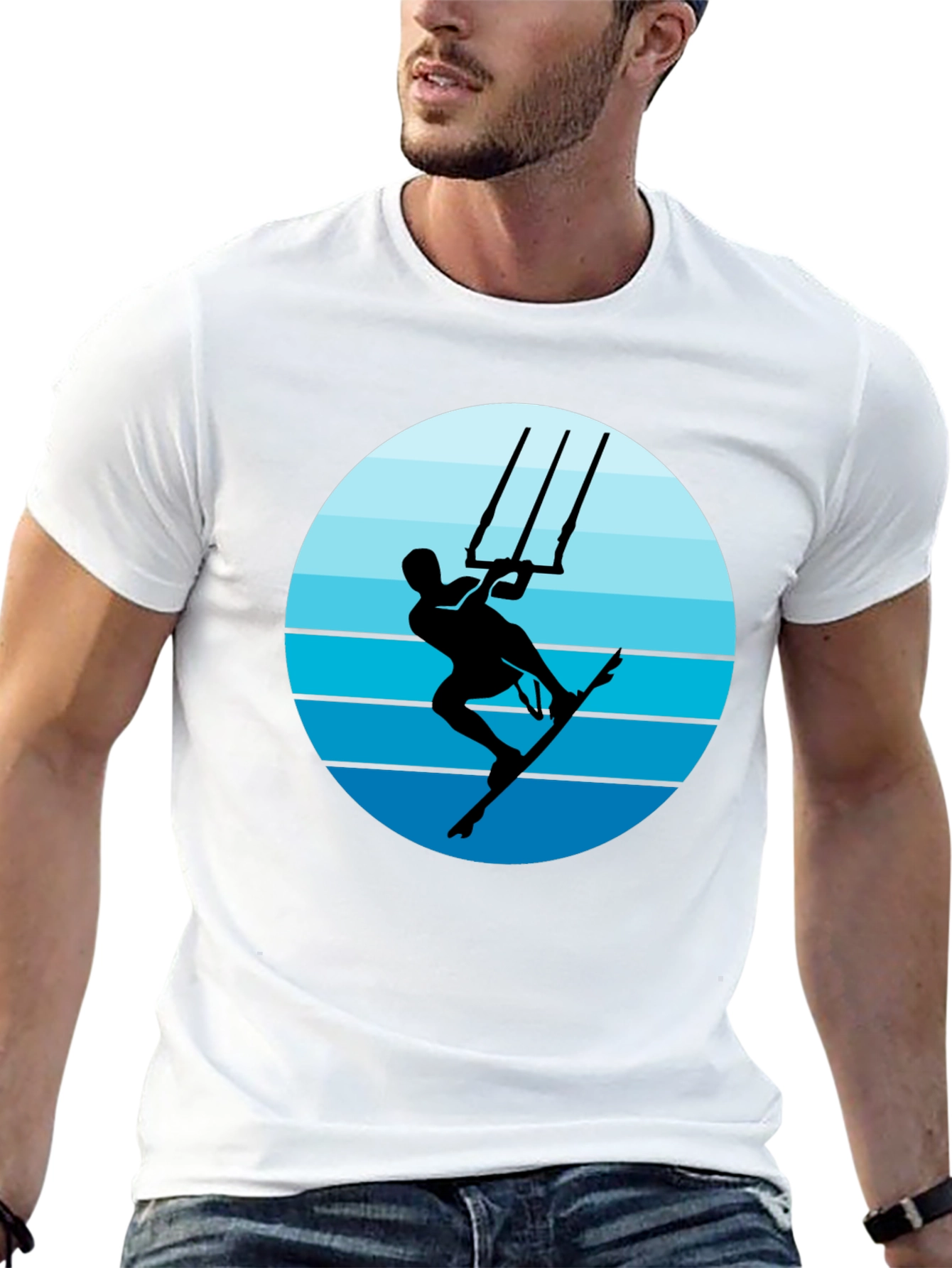 Kitesurfing Graphic T-Shirt - Black Cotton Tee