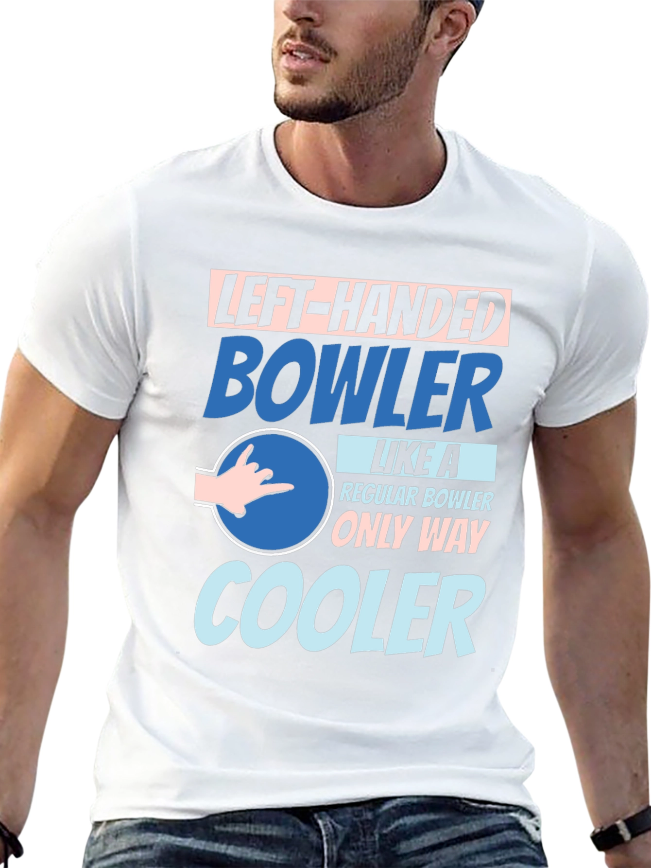 Left-Handed Bowler T-Shirt - Unique Design