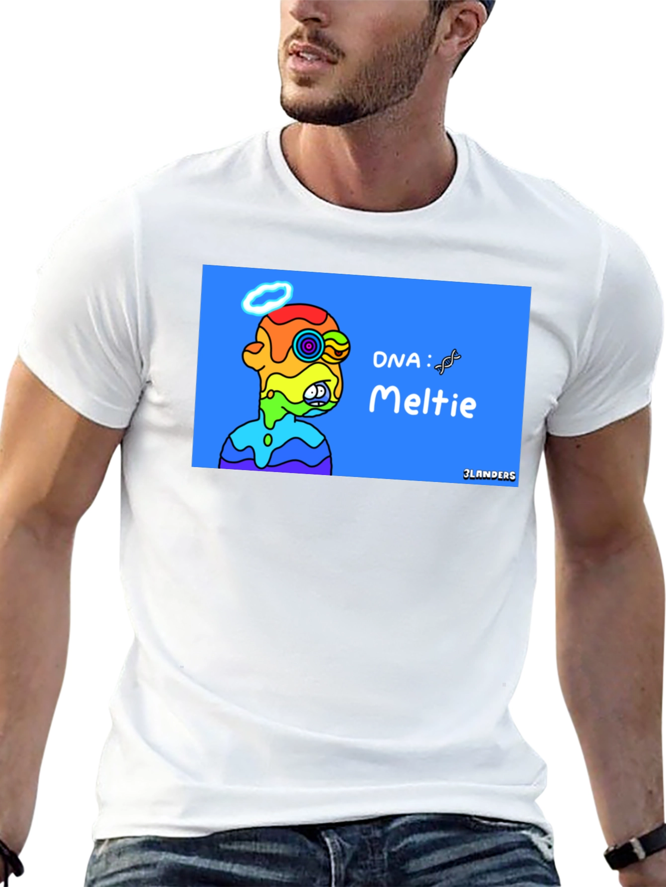 Melting Rainbow Character Graphic Tee - Cool Unique Design