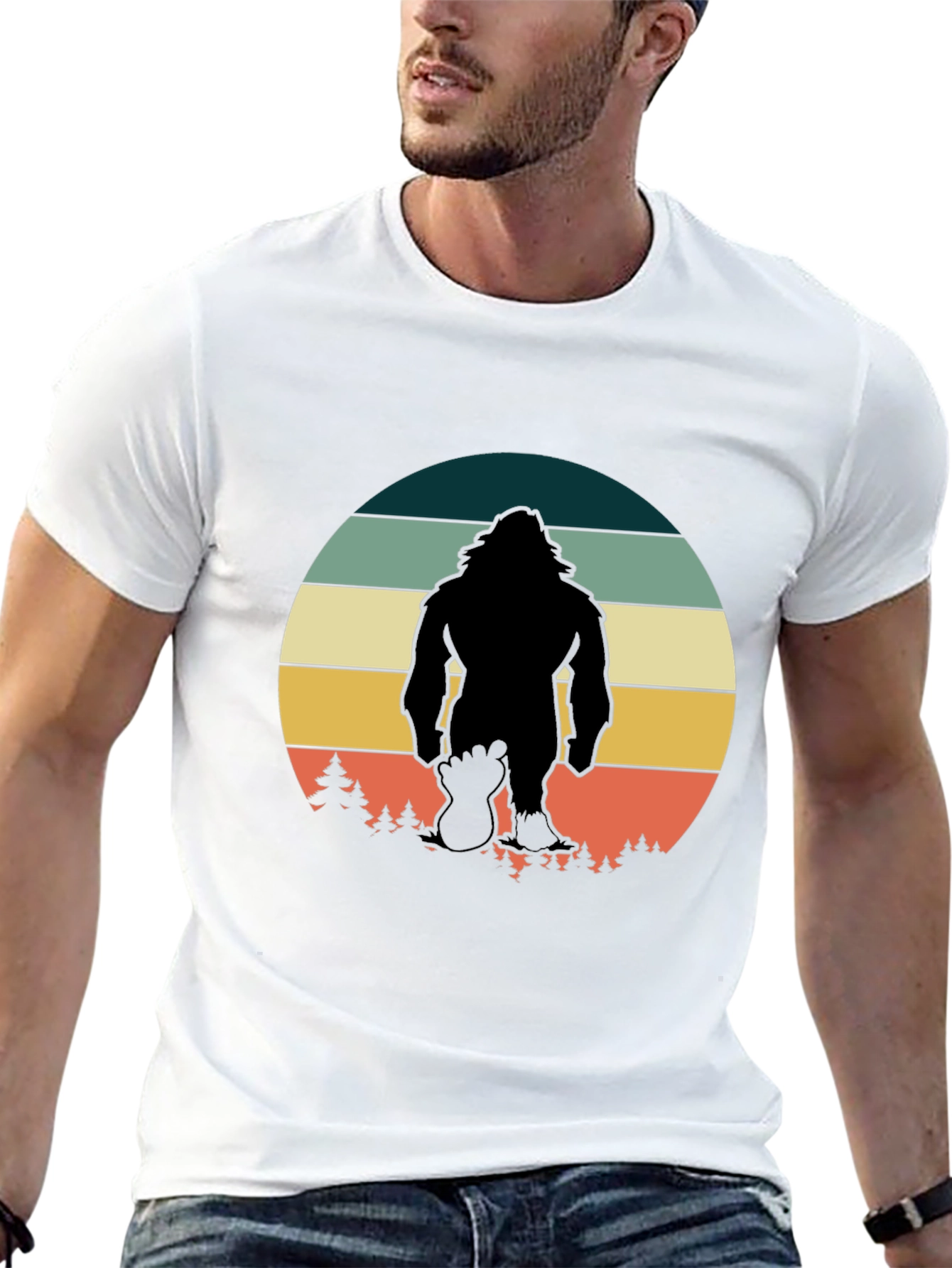 Retro Bigfoot T-Shirt - Black Graphic Tee