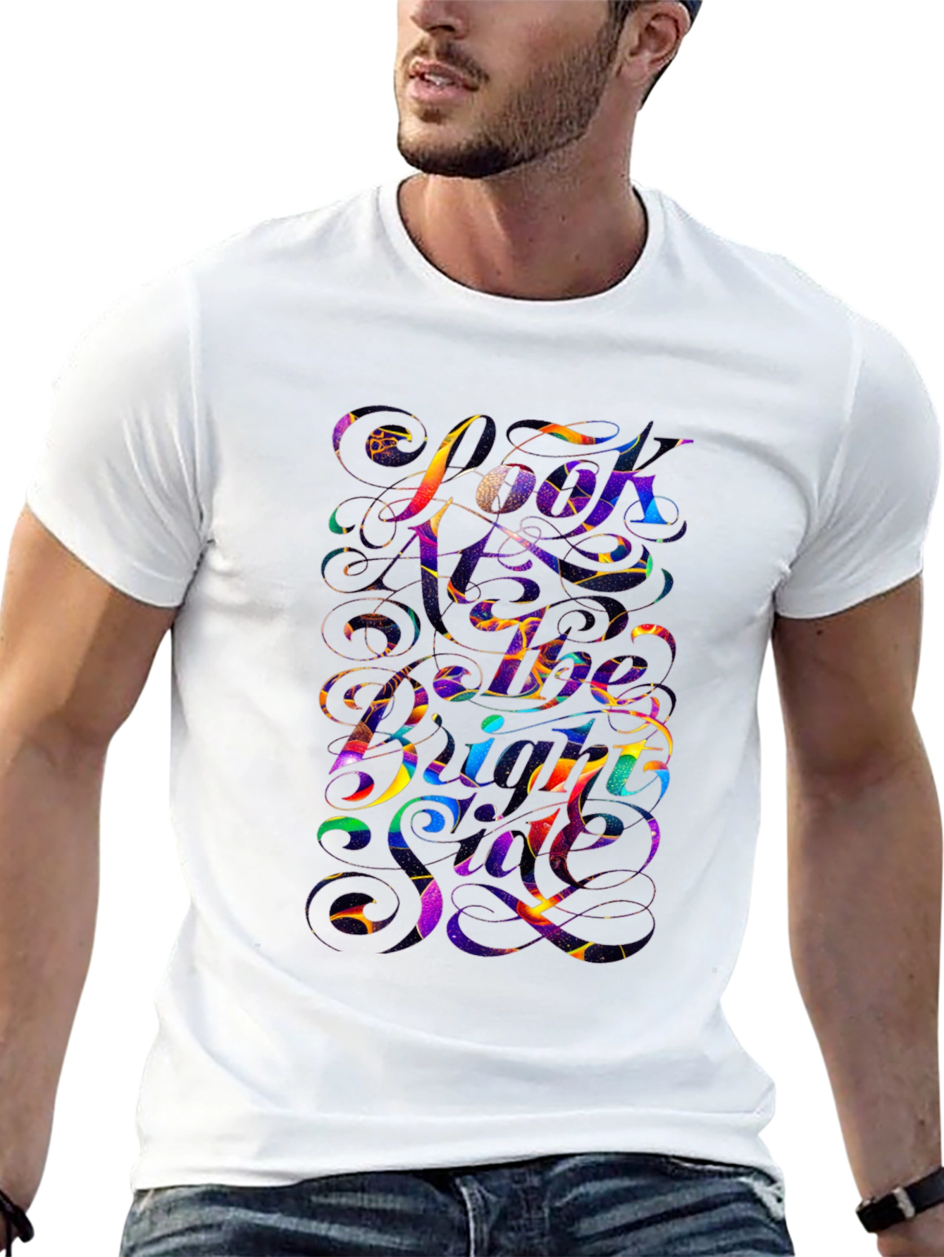 Vibrant Graphic Tee - Look At The Bright Side