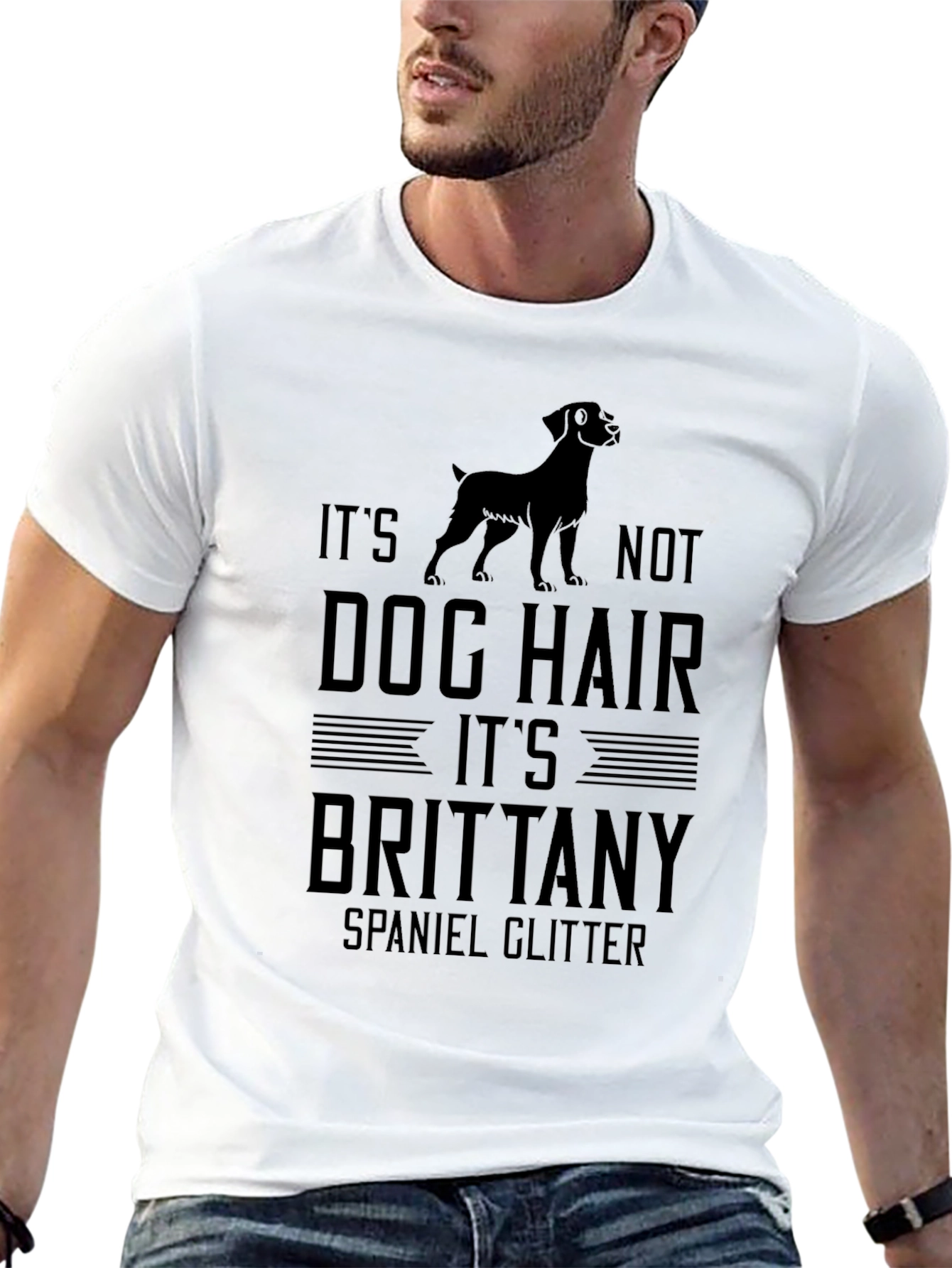 Brittany Spaniel Glitter T-Shirt - Dog Hair Tee